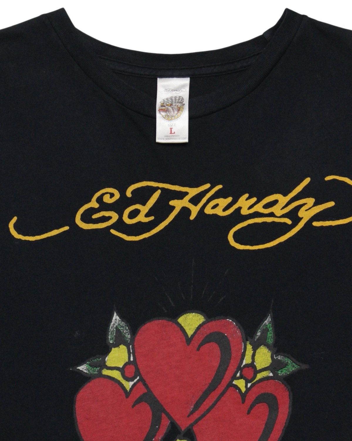 Ed Hardy 2000S ED HARDY LOVE HEARTS TATTOO GRAPHIC TEE - BLACK Size US L / EU 52-54 / 3 - 3 Thumbnail
