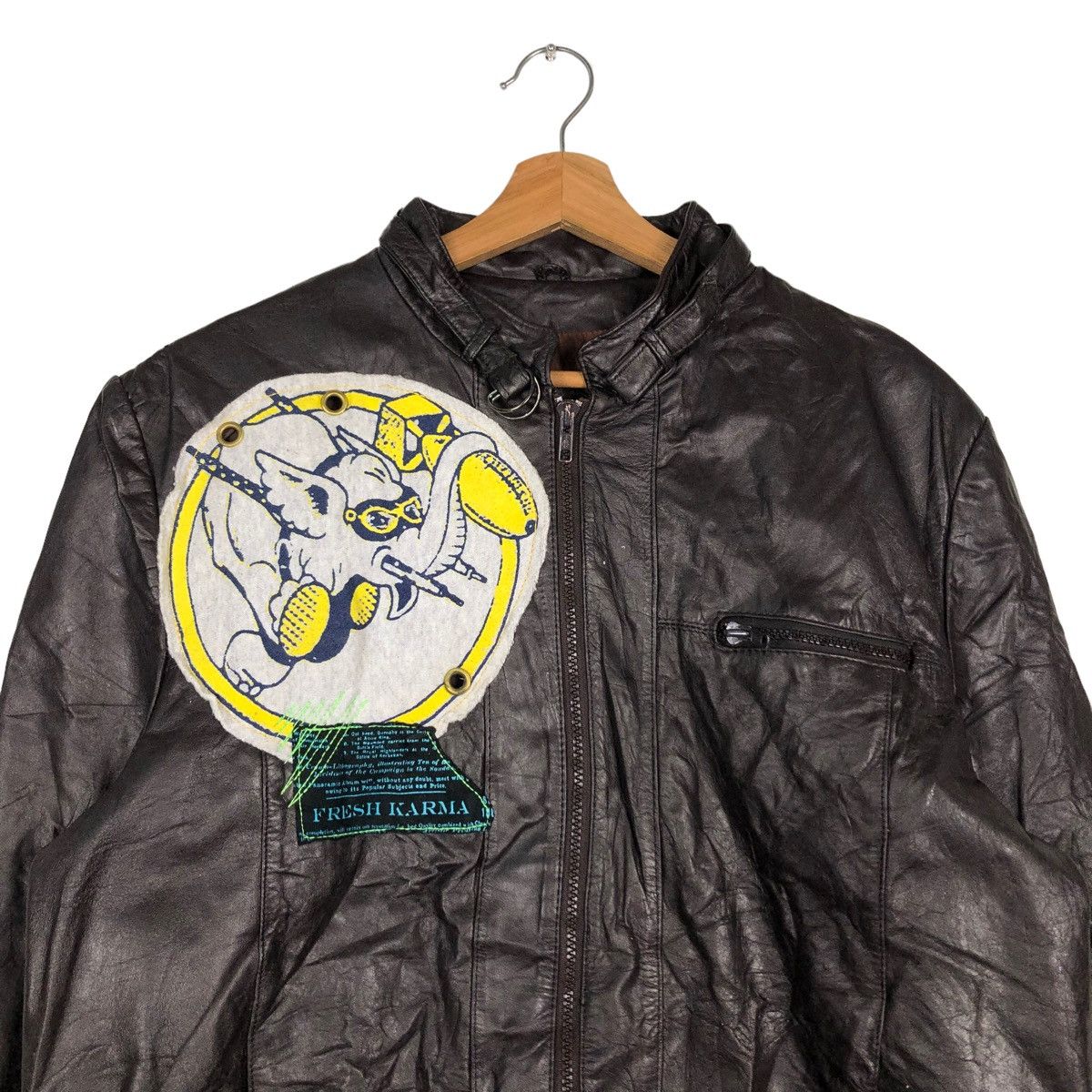 Japanese Brand 🔥RIOT RIOT VINTAGE BOMBER JACKET SOFT LEATHER ISSEY MIYAKE Size US M / EU 48-50 / 2 - 6 Thumbnail