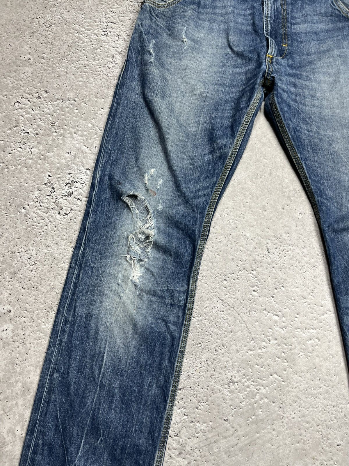 Diesel Diesel Krooley Distressed Faded Blue Denim Jeans Size 32 Size US 32 / EU 48 - 6 Thumbnail