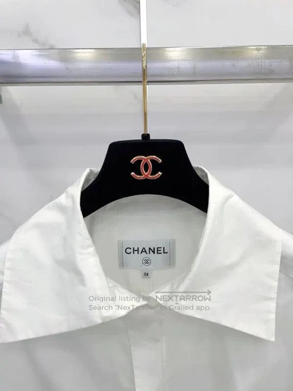 Chanel Chanel White Cotton Long Sleeve Top . Size M / US 6-8 / IT 42-44 - 2 Thumbnail