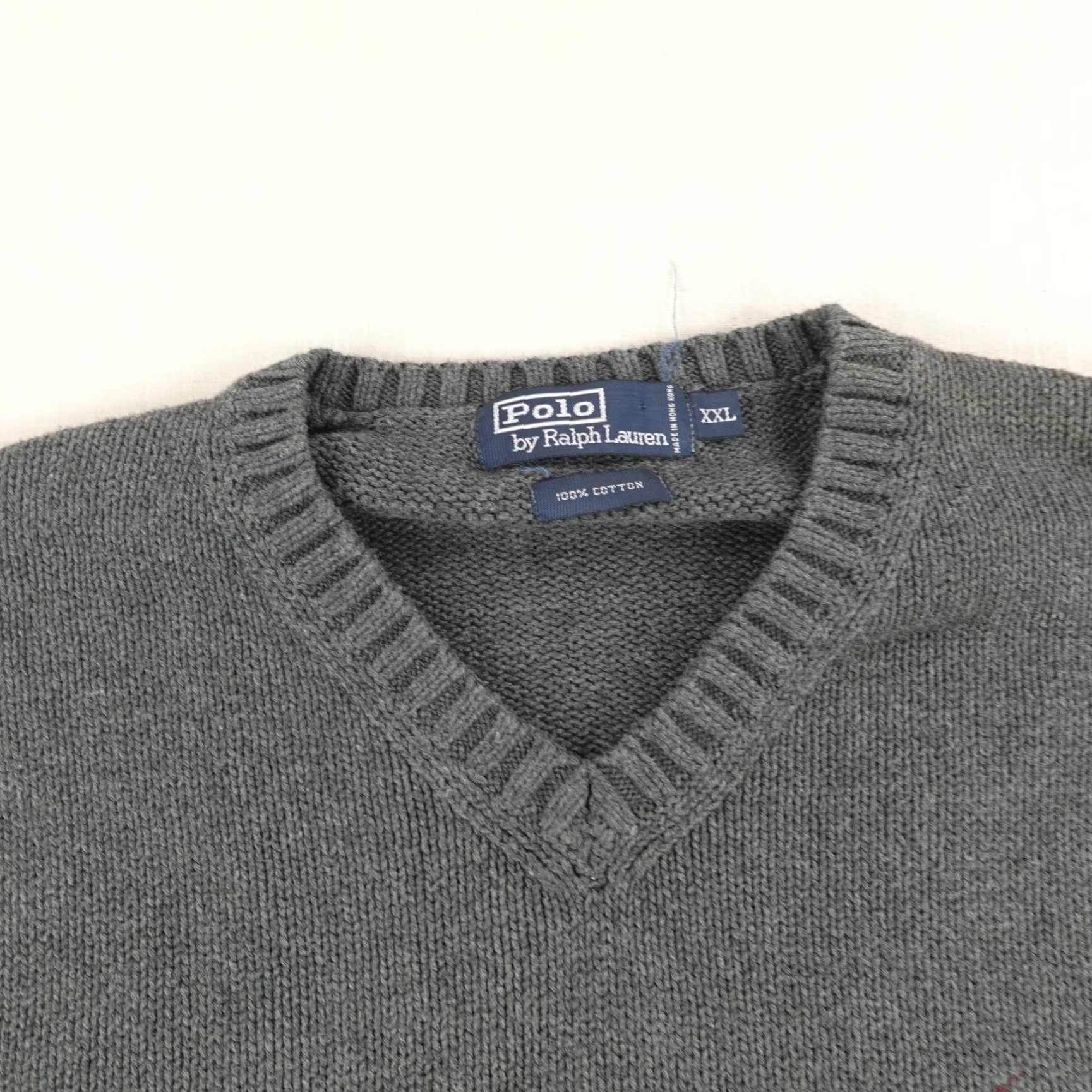 Polo Ralph Lauren VINTAGE Polo Ralph Lauren Sweater Vest 2XL Gray Red Pony Logo V-Neck 90s Mens Size US XXL / EU 58 / 5 - 2 Thumbnail
