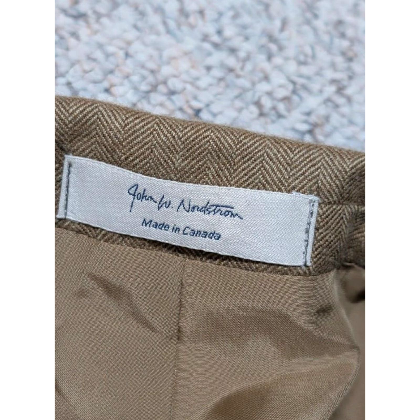 Nordstrom NORDSTROM blazer LORO PIANA cashmere herringbone tan brown jacket 46R Size 46R - 6 Thumbnail