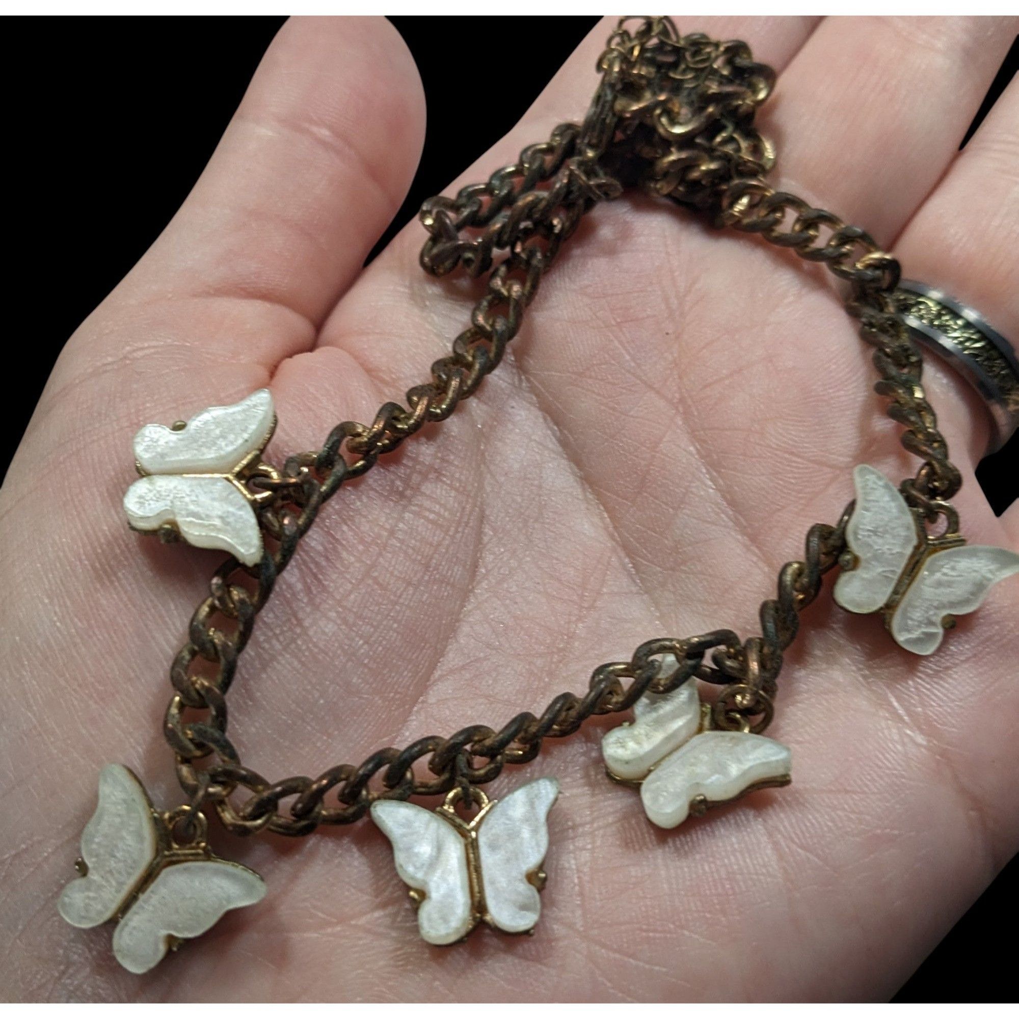 Other Fairycore Butterfly White And Antiqued Gold Tone Charm Neckl Size ONE SIZE - 5 Thumbnail