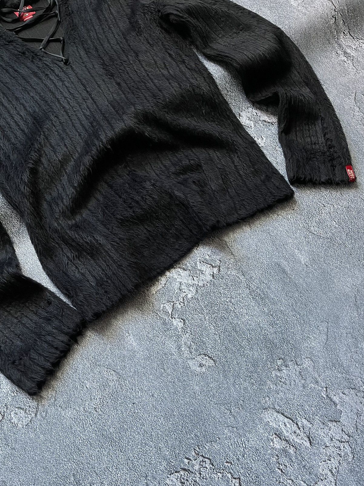 If Six Was Nine × Le Grande Bleu (L.G.B.) × Miss Sixty Miss Sixty Striped Faux Mohair Sweater Top type Rick Owens Size L / US 10 / IT 46 - 3 Thumbnail