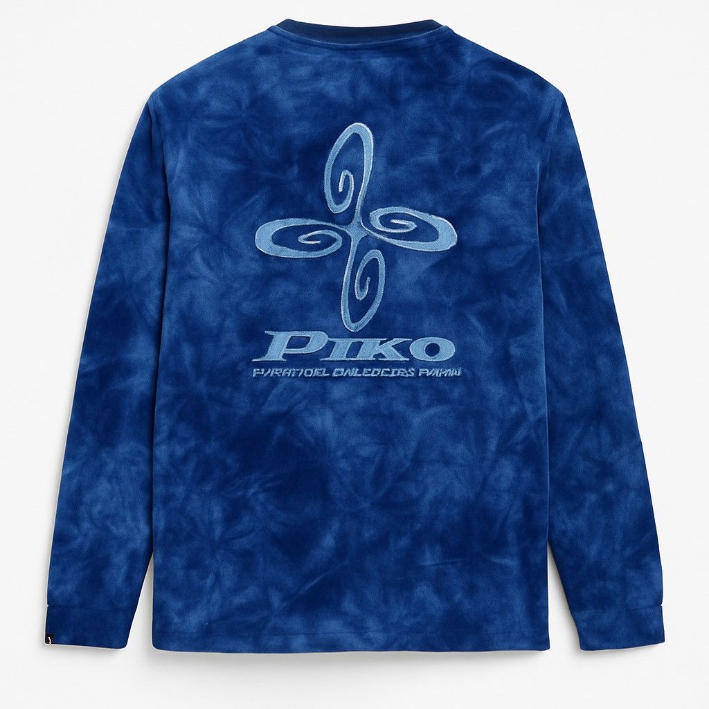 Vintage PIKO Tie-Dye Fleece Sweatshirt Blue Made in Korea