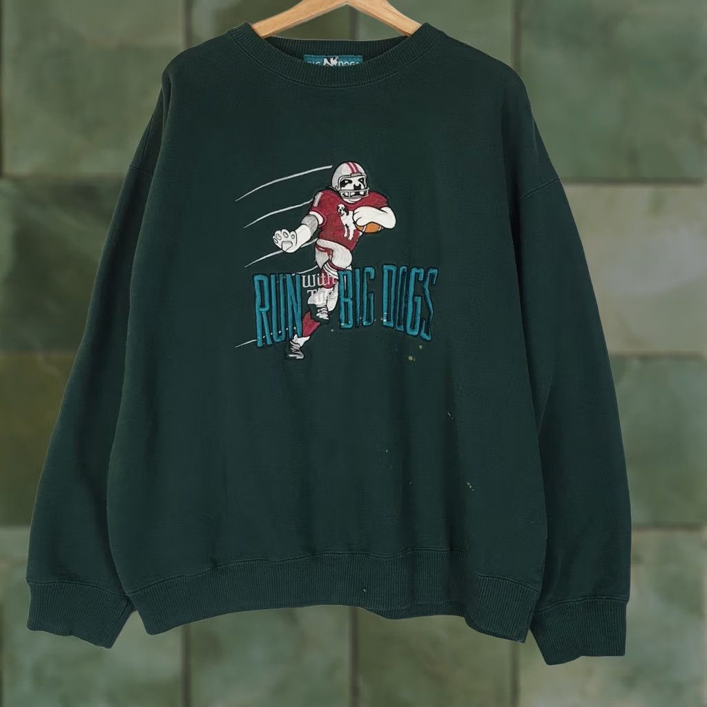 Big Dogs VINTAGE Big Dogs Sweatshirt Mens XL Green Crewneck 90s 2000s Graphic Football Dog Run With The Big Dogs SVG Size US XL / EU 56 / 4 - 1 Thumbnail