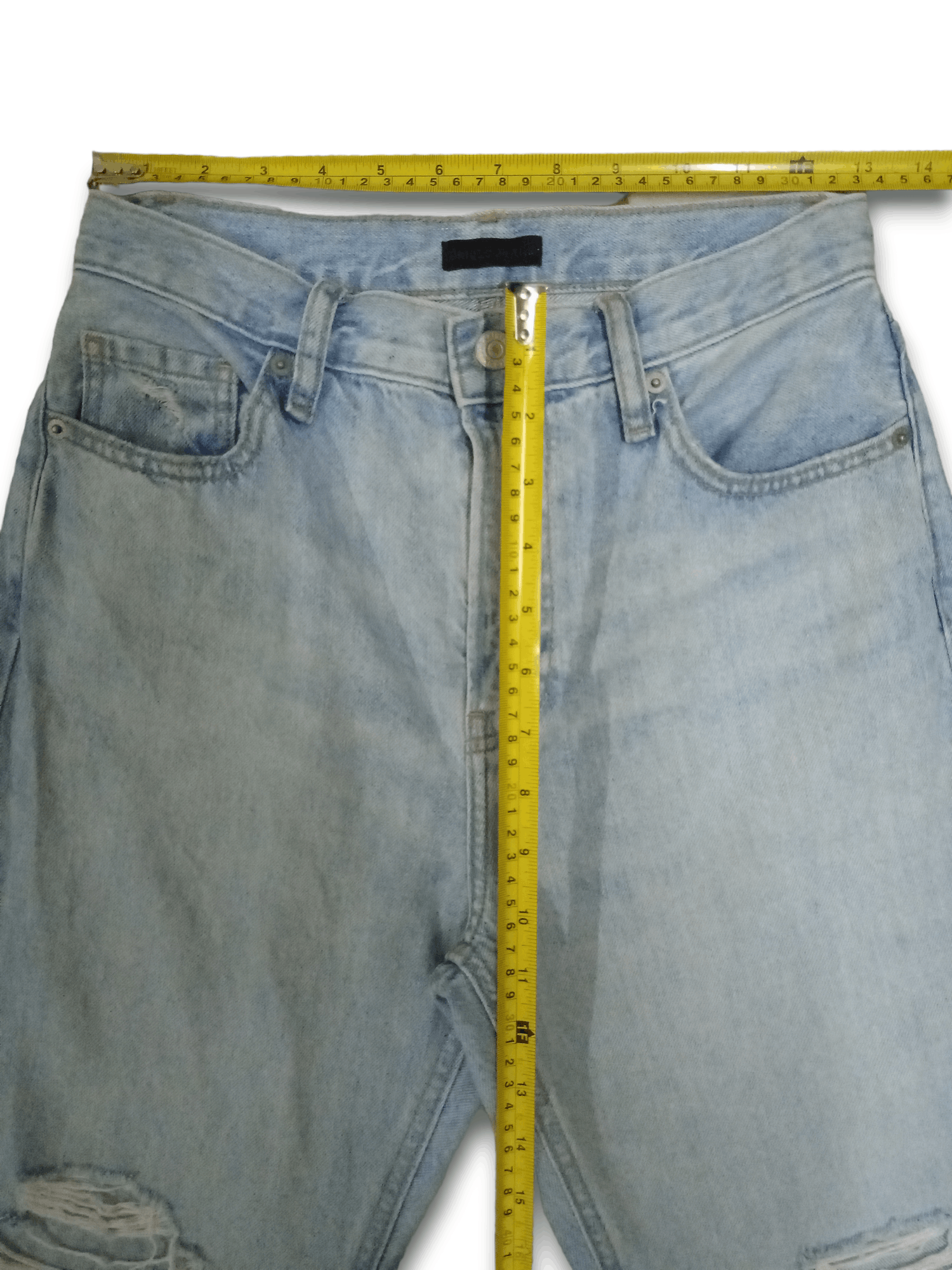 Japanese Brand × Uniqlo Vintage Japanese Uniqlo Blue Wash High Rise Distressed Jeans Size US 26 / EU 42 - 9 Thumbnail