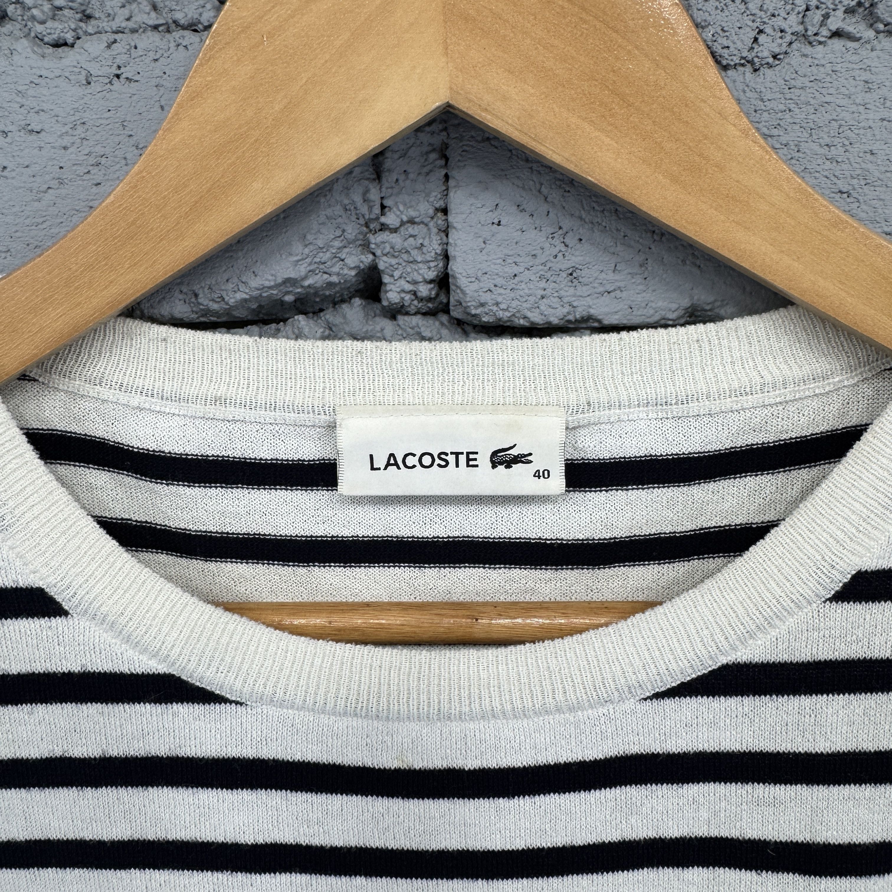 Lacoste Lacoste Short-Sleeved Striped Knit Sweater Size US S / EU 44-46 / 1 - 4 Thumbnail