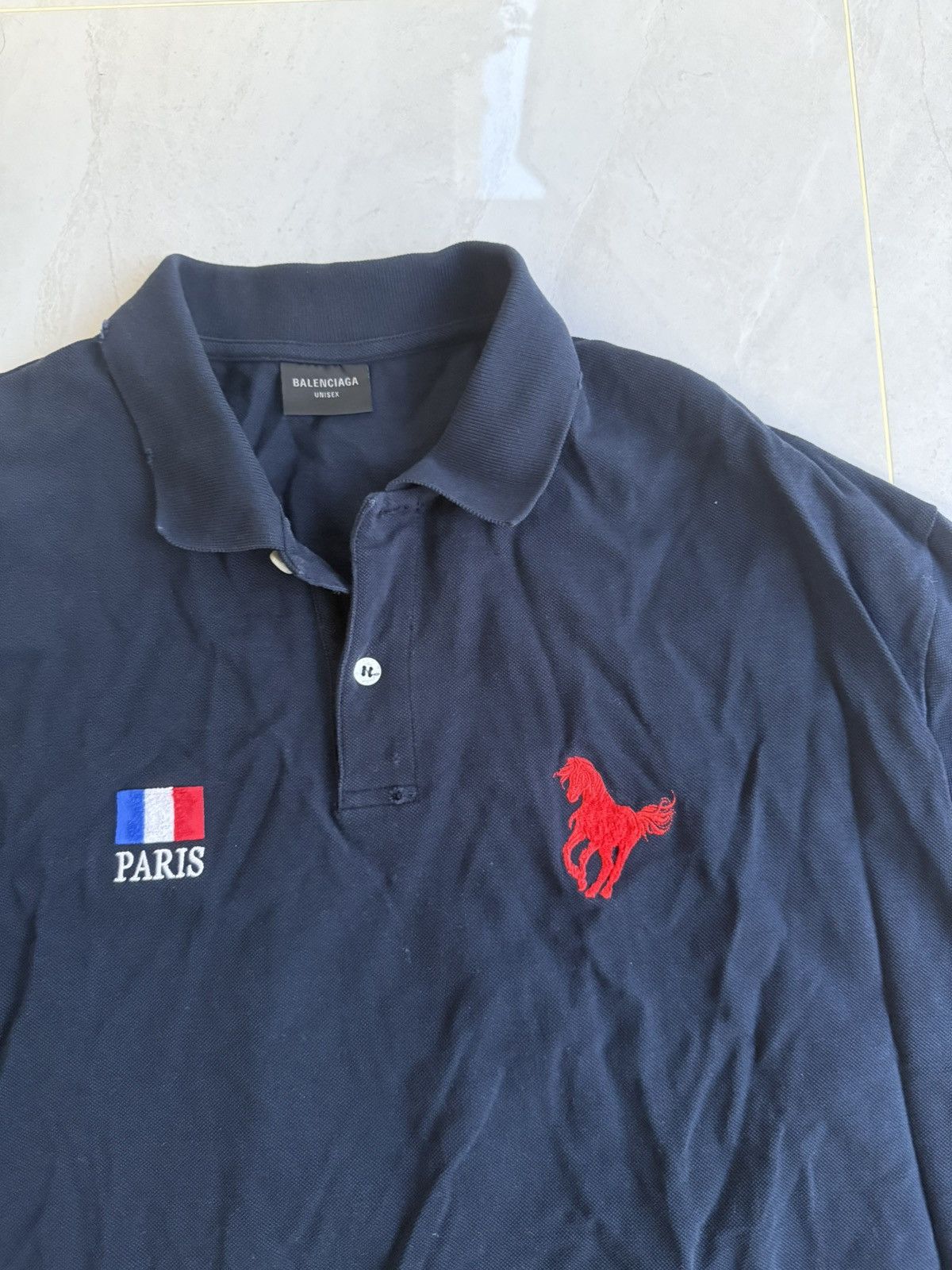 Balenciaga Balenciaga Blue „Polo“ Poloshirt Sz.2 Size US M / EU 48-50 / 2 - 3 Thumbnail