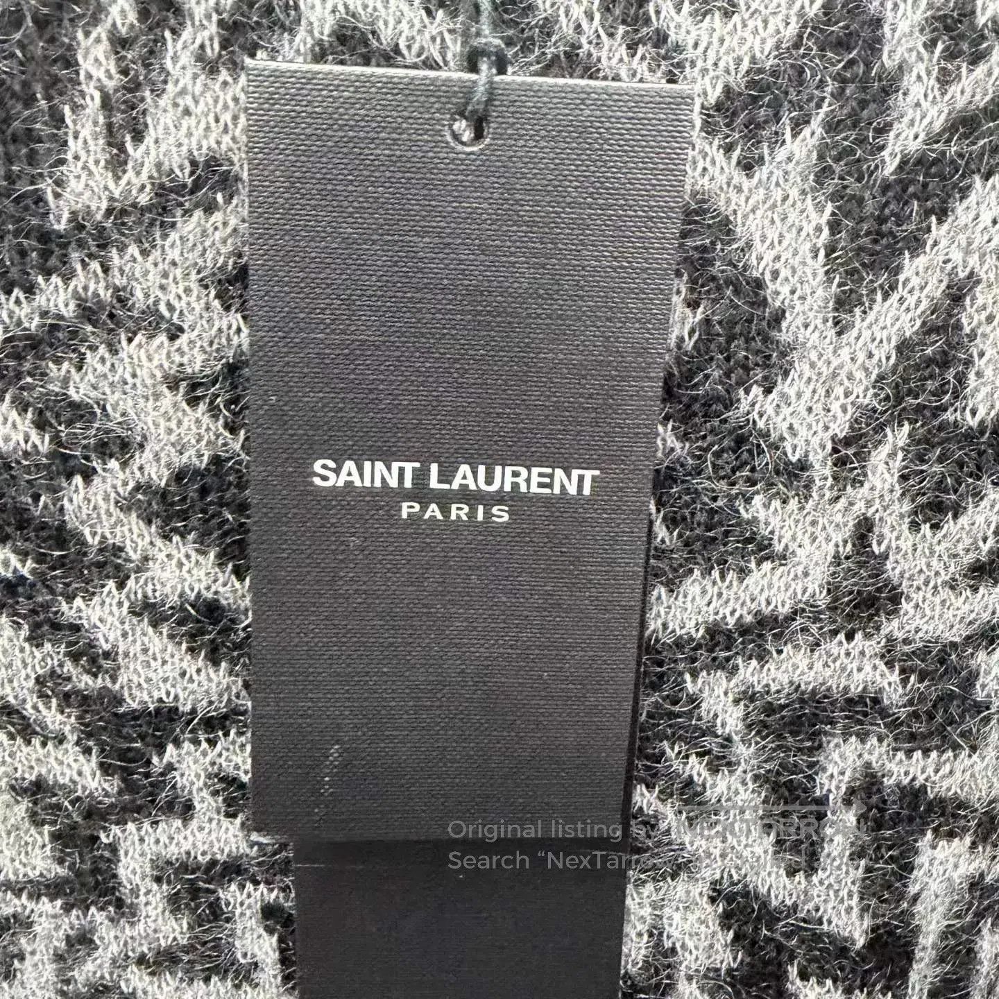 Saint Laurent Paris Saint Laurent Gray Black Crew Neck Sweater. Size US S / EU 44-46 / 1 - 6 Thumbnail