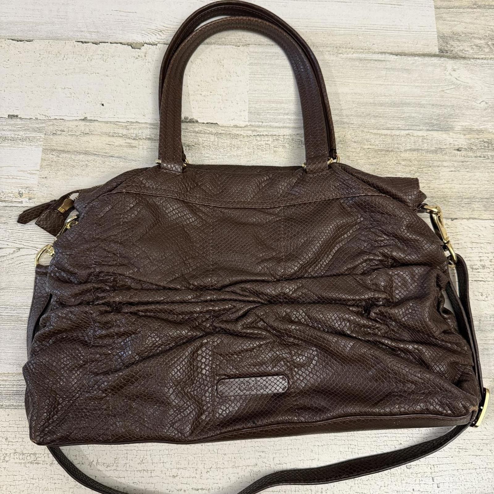Cole Haan Brown Cole Haan Ruched Pebbled Tote Bag Size ONE SIZE - 2 Thumbnail