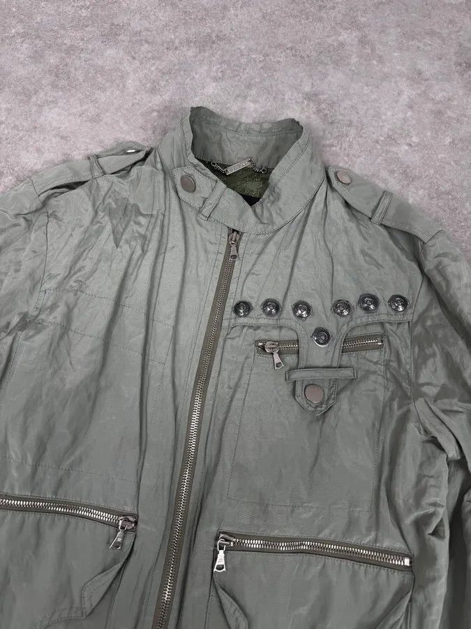 John Richmond 2000s John Richmond Faded Green Multi-Pocket Technical Light Jacket Size US S / EU 44-46 / 1 - 5 Thumbnail