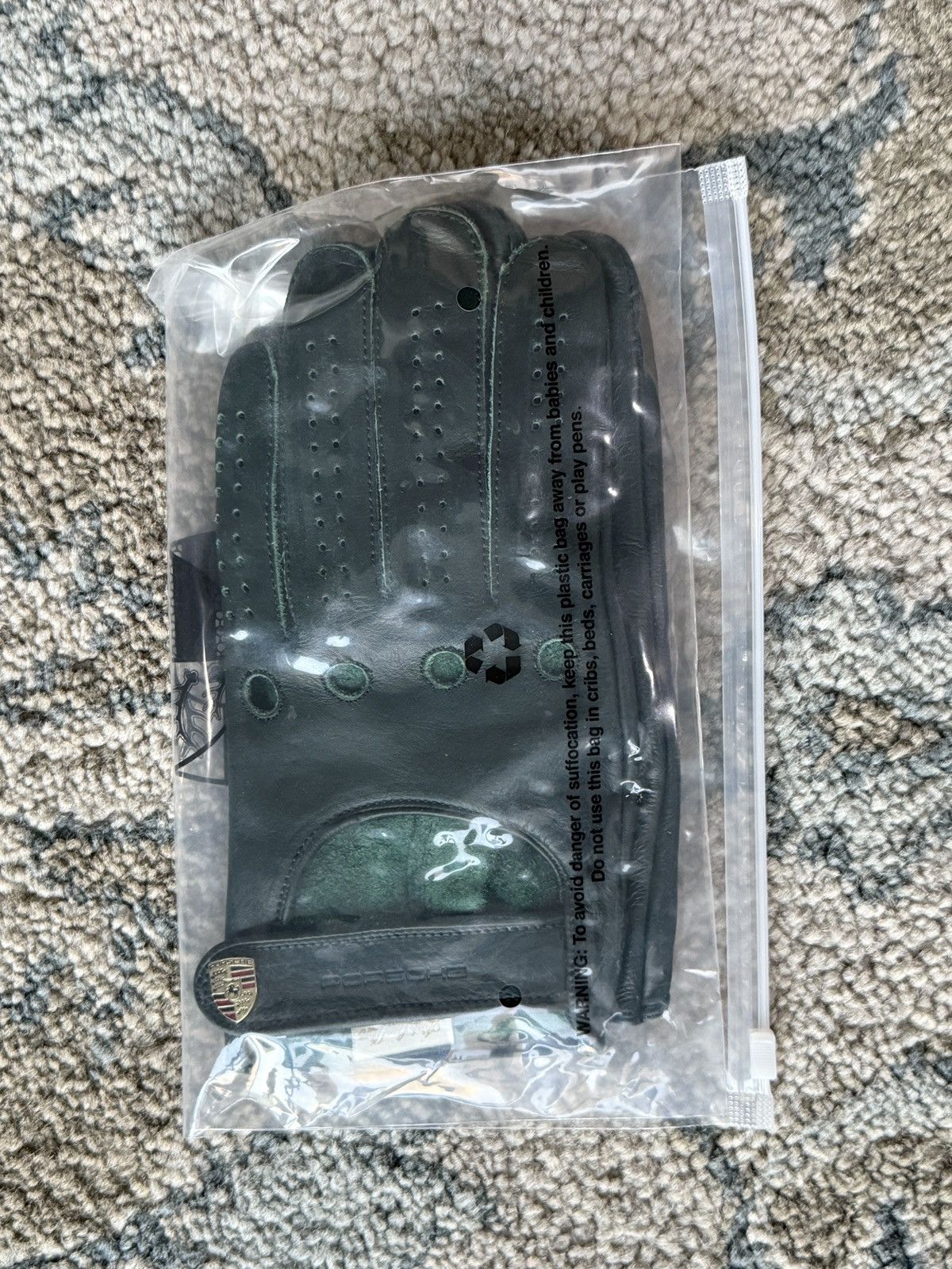 ALD / Porsche Leather Driving Gloves Pine Grove green