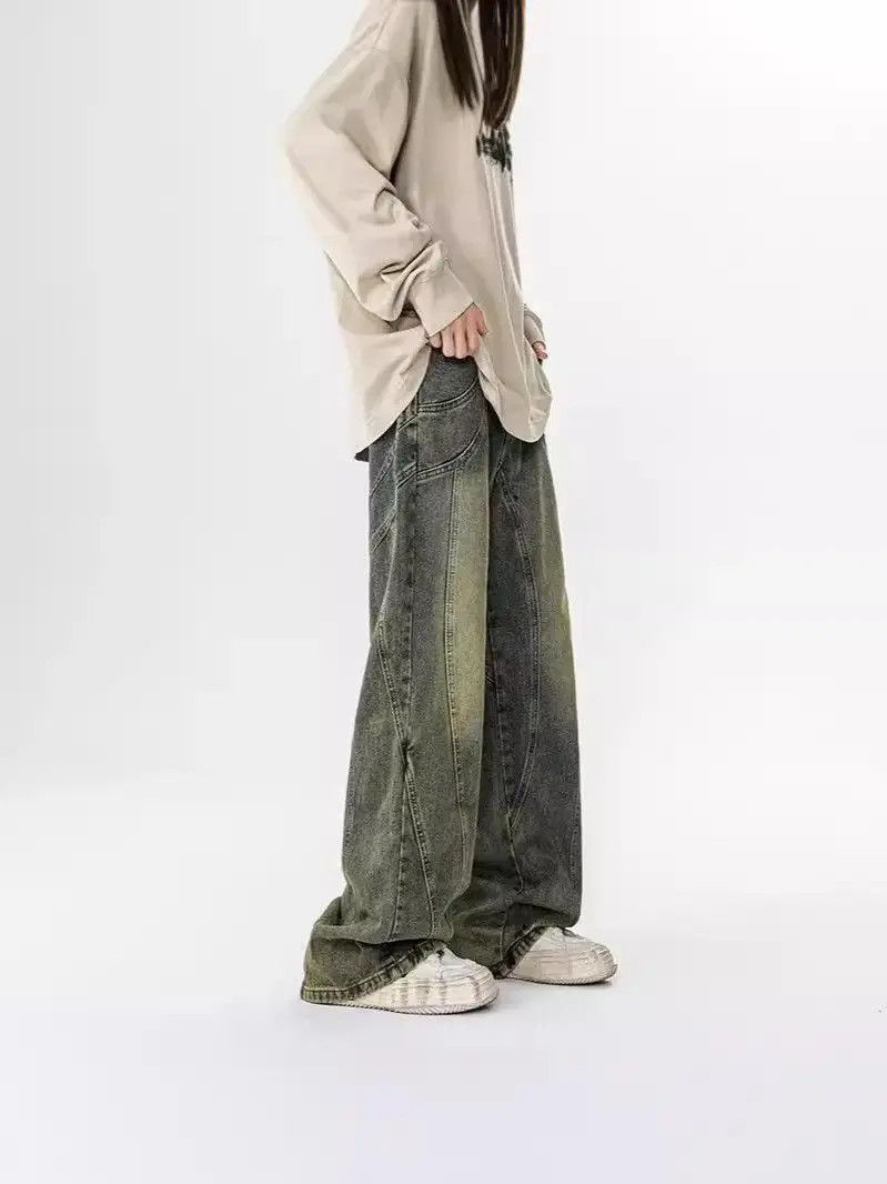 Japanese Brand Retro loose high street straight leg jeans Size US 32 / EU 48 - 3 Thumbnail