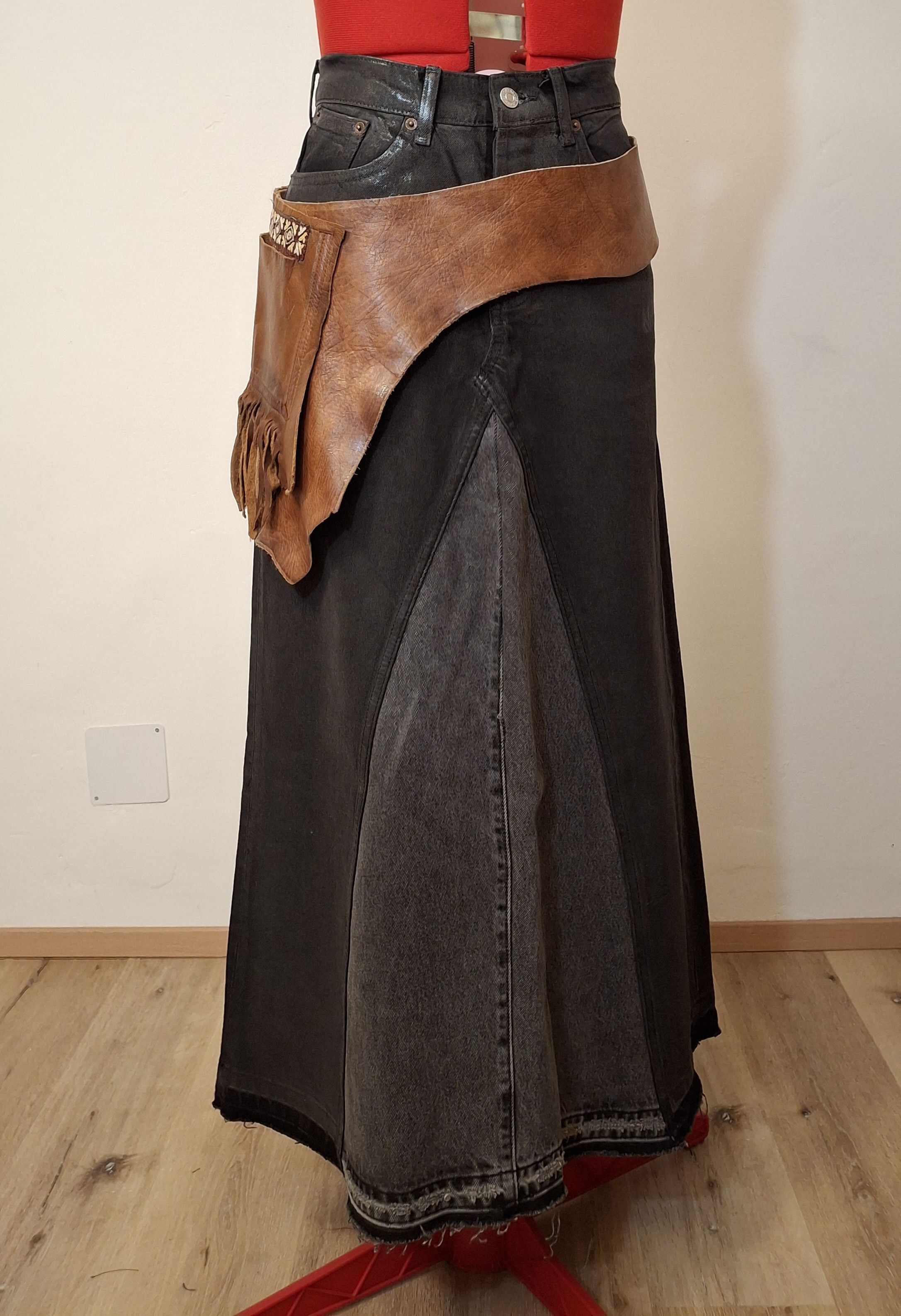 Vintage Vintage Handmade Western Leather Hip Pouch Belt Size 38 - 1 Thumbnail