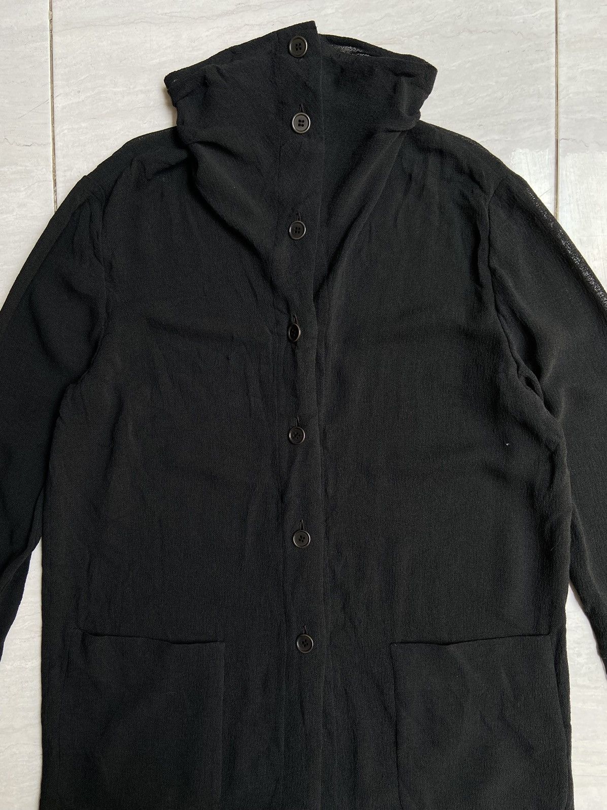 Japanese Brand STENCIL Army Black Long Mesh Shirt Size US L / EU 52-54 / 3 - 7 Thumbnail