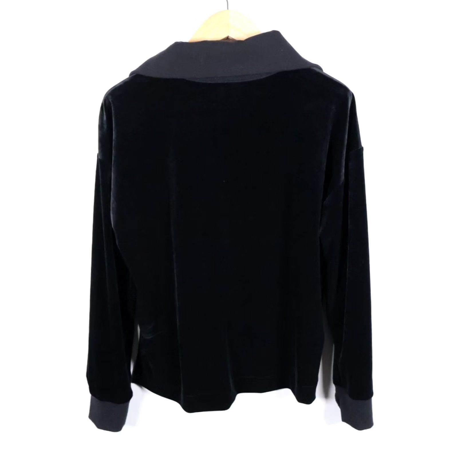 Spanx Spanx Sweatshirt Velvet 1/4 Zip Mock Neck 1X Black Womens Pullover Activewear Size XL / US 12-14 / IT 48-50 - 2 Thumbnail