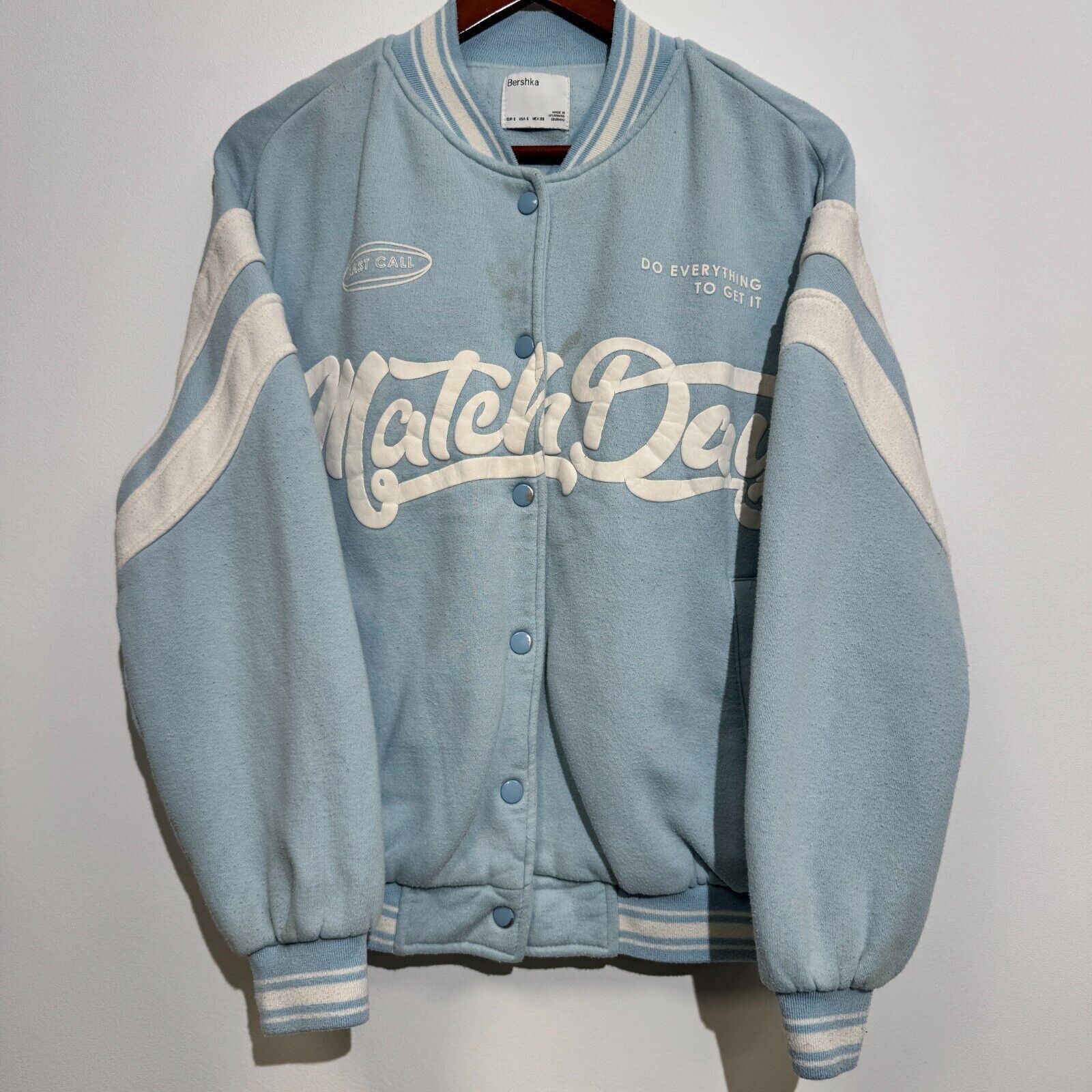 Vintage Vintage Unisex Baby Blue Cotton Jacket Size S Regular Fit Size US S / EU 44-46 / 1 - 1 Thumbnail