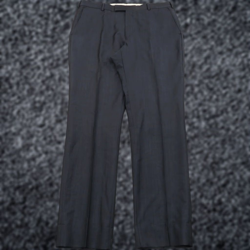 Zegna Pants 34x32 Wool Mohair Solid Blue Flat Front Straight Trousers Slacks Mens Regular 34 32 Inseam Wool Mohair Blue Solid Dress Pants Vintage N/A