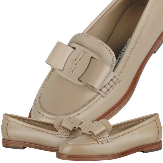 Salvatore Ferragamo o1s1rm0724 Vivaldo Leather Loafers in Ivory Size US 8.5 / IT 38.5 - 3 Thumbnail