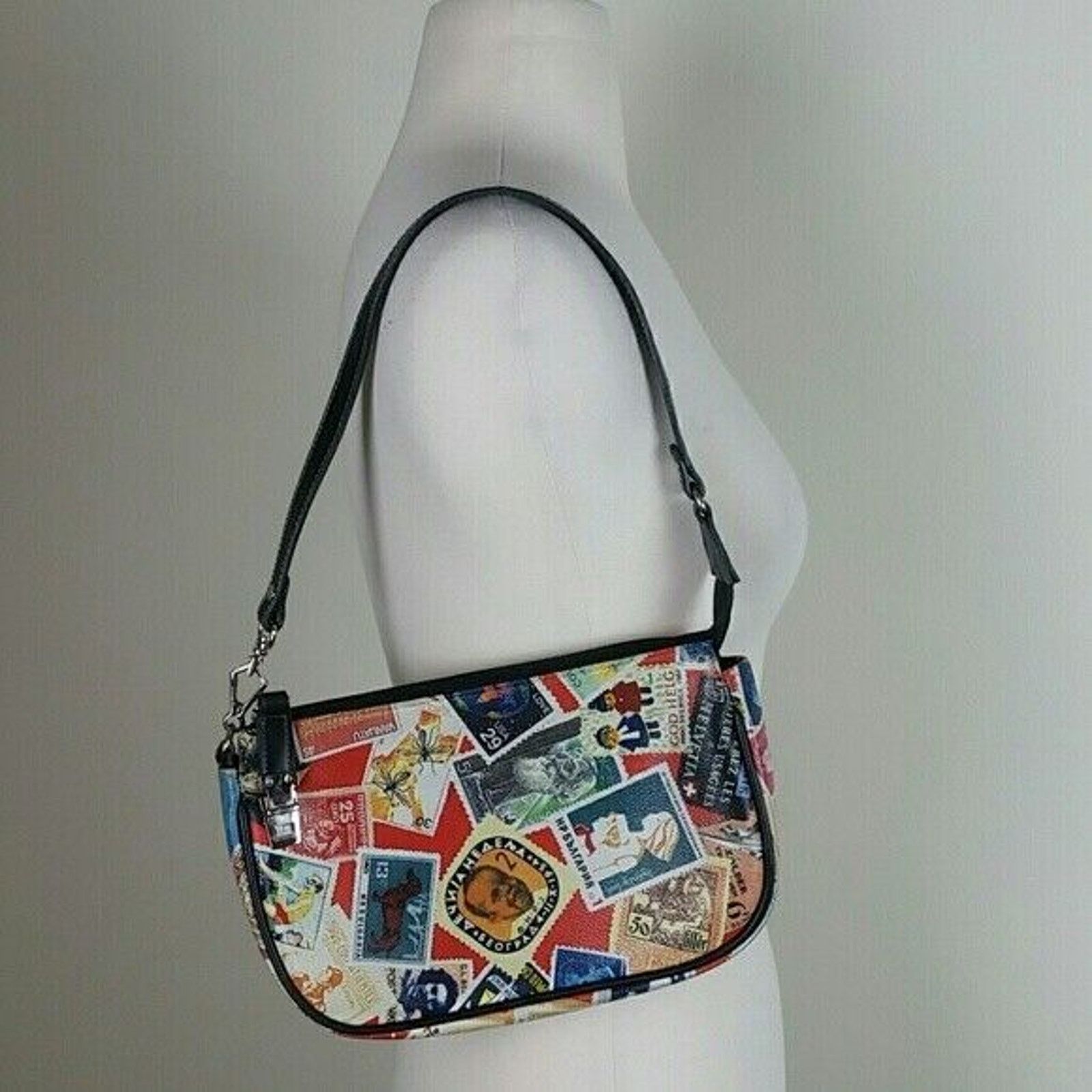 Loveless Sydney Love Handbag World Travel Stamps Vegan Leather Size ONE SIZE - 3 Thumbnail