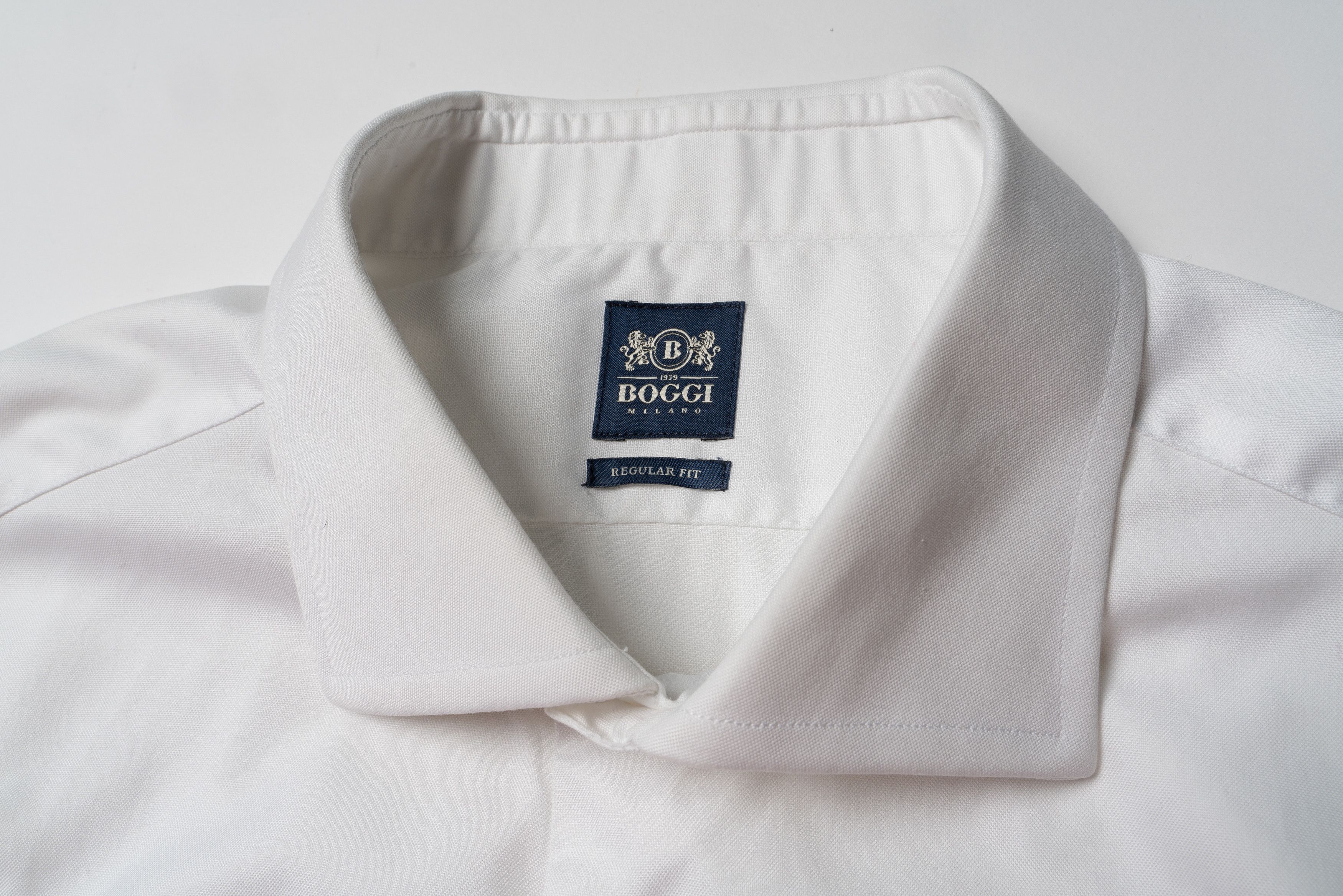 Boggi 🔵 BOGGI MILANO White Cotton Button Up shirt Size US L / EU 52-54 / 3 - 3 Thumbnail