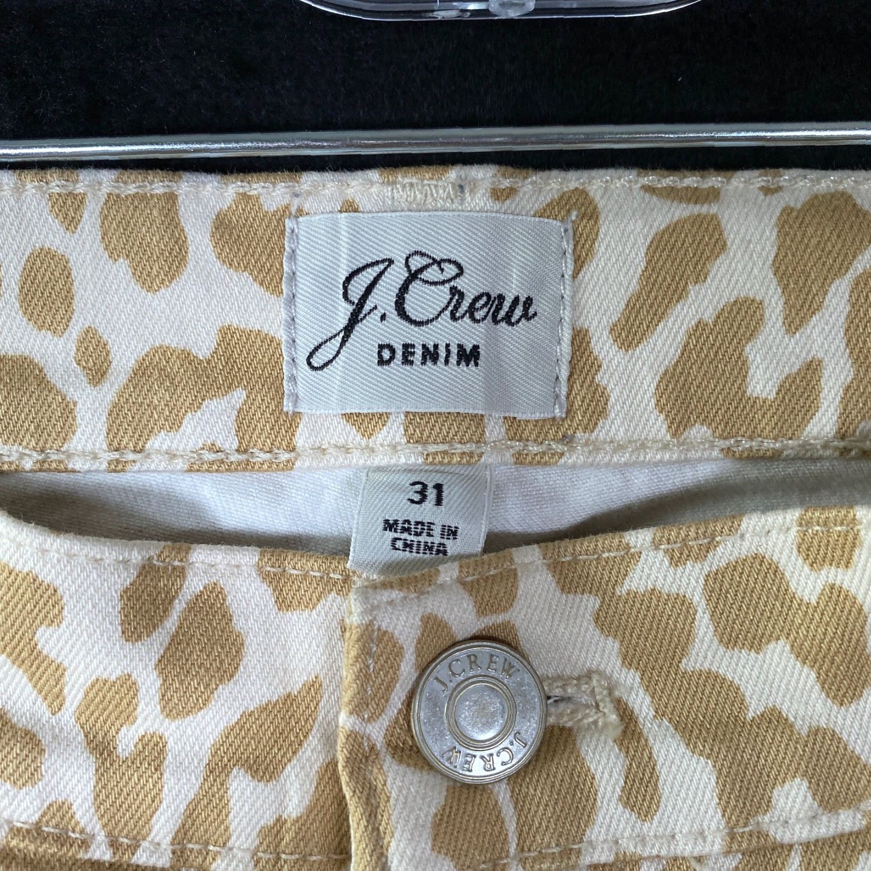 J.Crew J.Crew Jeans Cream Brown Leopard High Rise Toothpick Stretch 31 Womens Slim Skinny Denim 5-Pocket Blended Cotton Spandex Pattern Animal Print Size 24" / US 00 / IT 34 - 4 Thumbnail