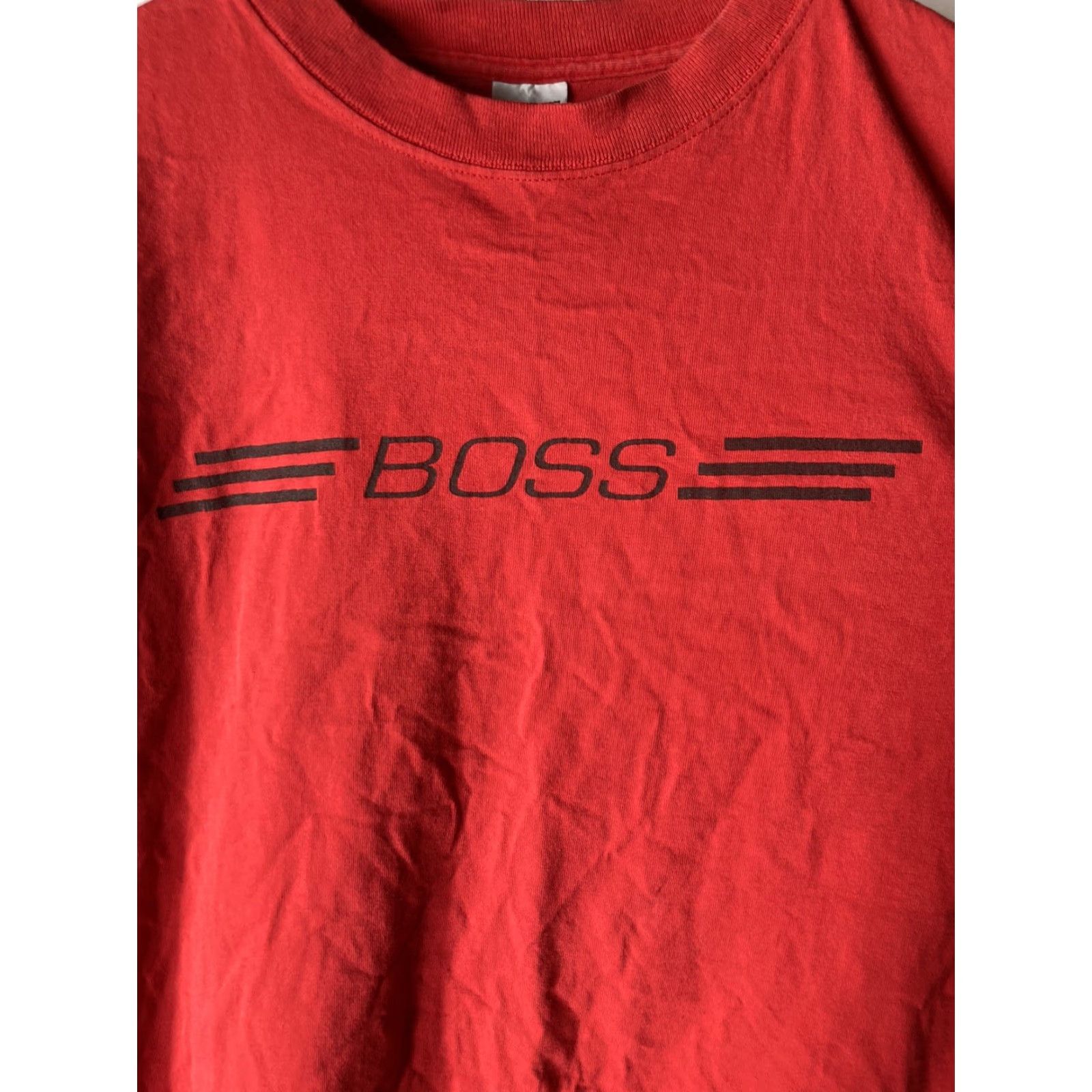 Vintage VINTAGE Boss T-Shirt Single Stitch Hip Hop Full Script Back 90s Cotton Adult XL Red Men Mens T-Shirt 90s Size US XL / EU 56 / 4 - 2 Thumbnail
