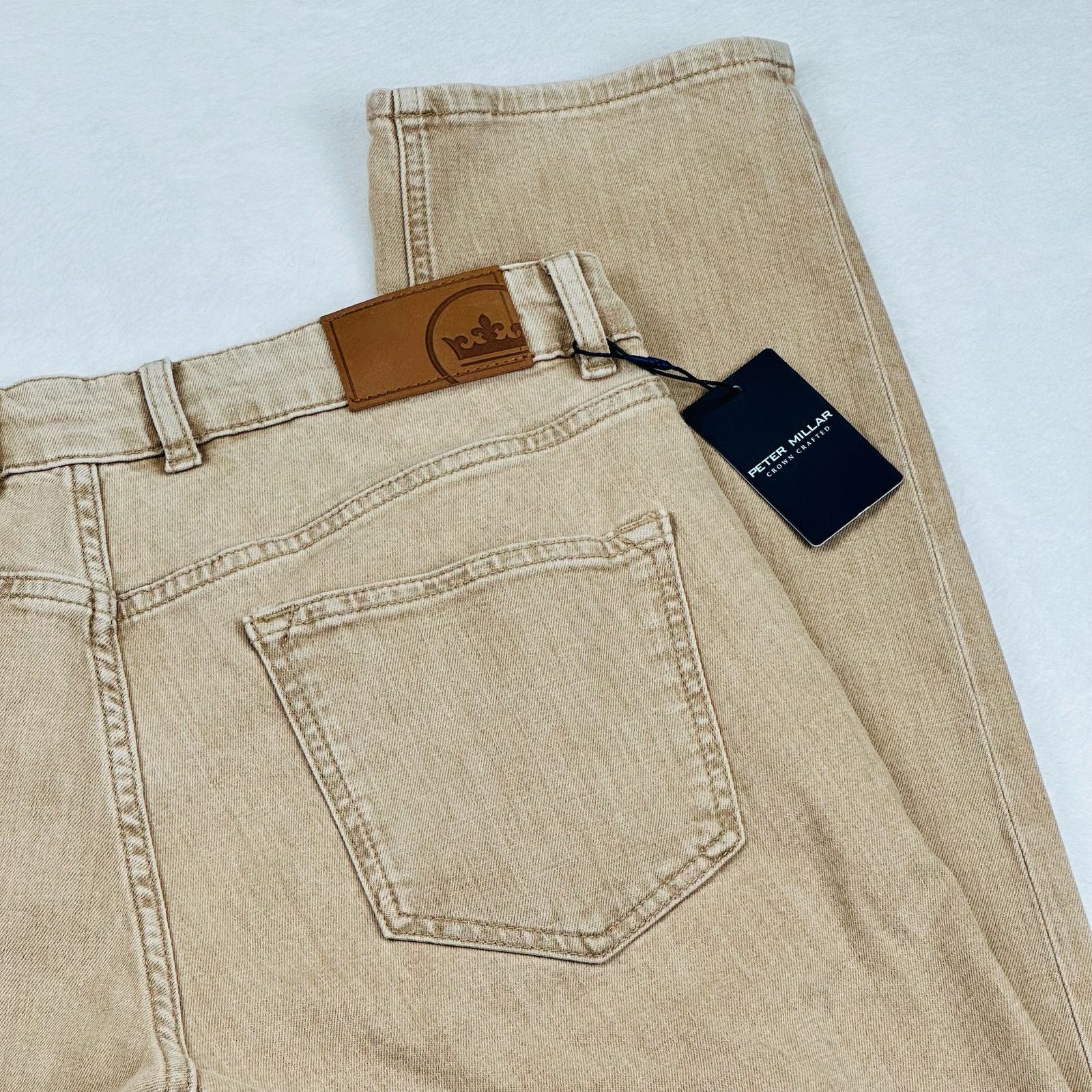 Peter Millar Peter Millar Men’s “Sand” Luxury Denim Jeans, 35 W (34x34) Size US 35 - 12 Thumbnail