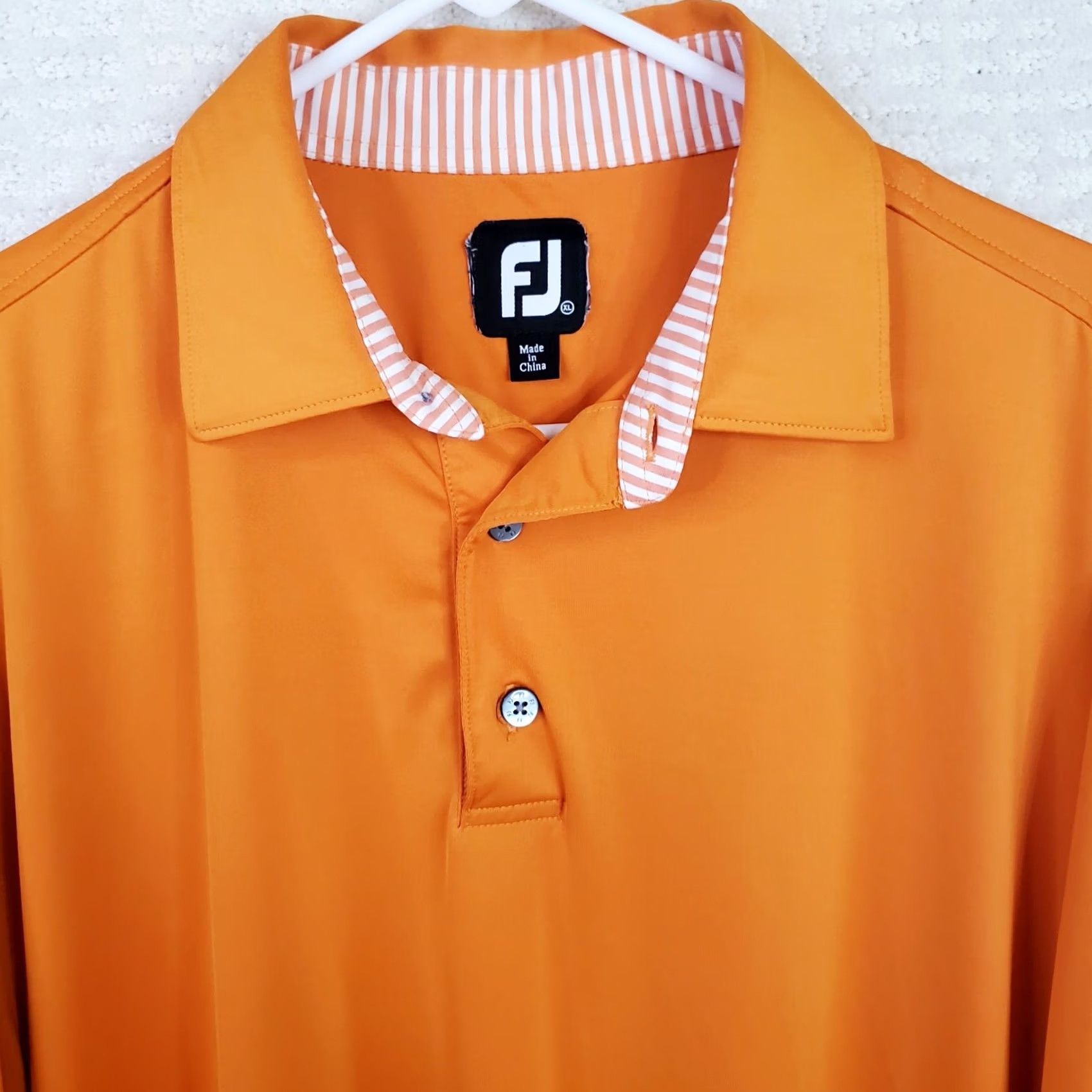 Footjoy FootJoy Polo Shirt Short Sleeve Moisure Wicking Orange XL Men Footjoy Golf Pos Old Tabby Links Polo Size US XL / EU 56 / 4 - 3 Thumbnail