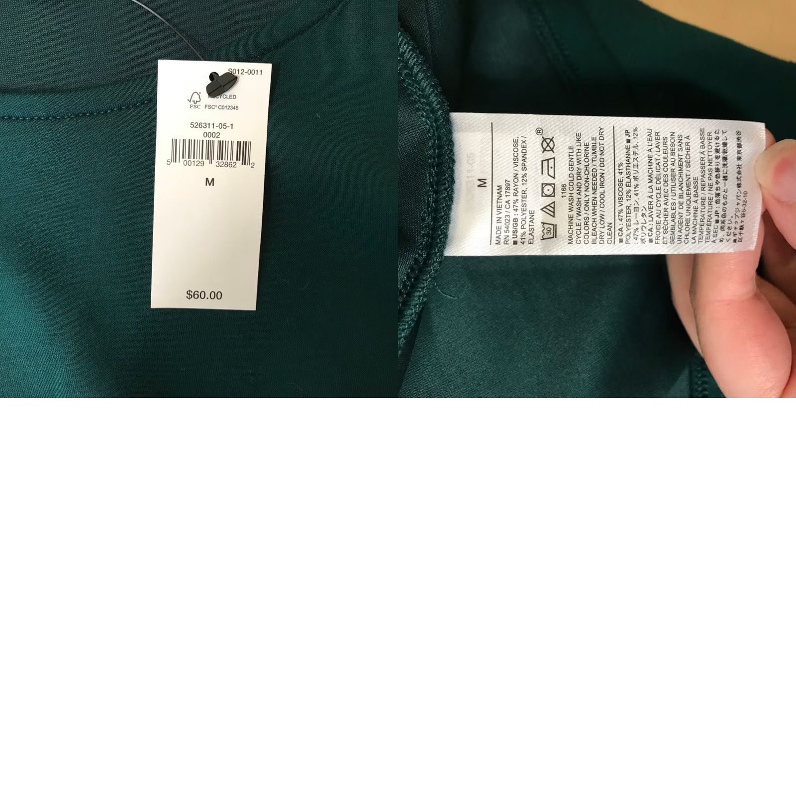 Banana Republic Banana Republic Women Raglan Long Sleeve Top Dark Green Crew Neck Split Cuff M 526311-05-1 Size M / US 6-8 / IT 42-44 - 8 Thumbnail