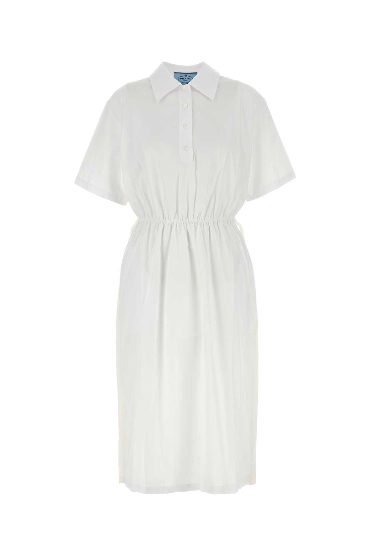 Prada White Poplin Shirt Dress Size XS / US 0-2 / IT 36-38 - 1 Thumbnail