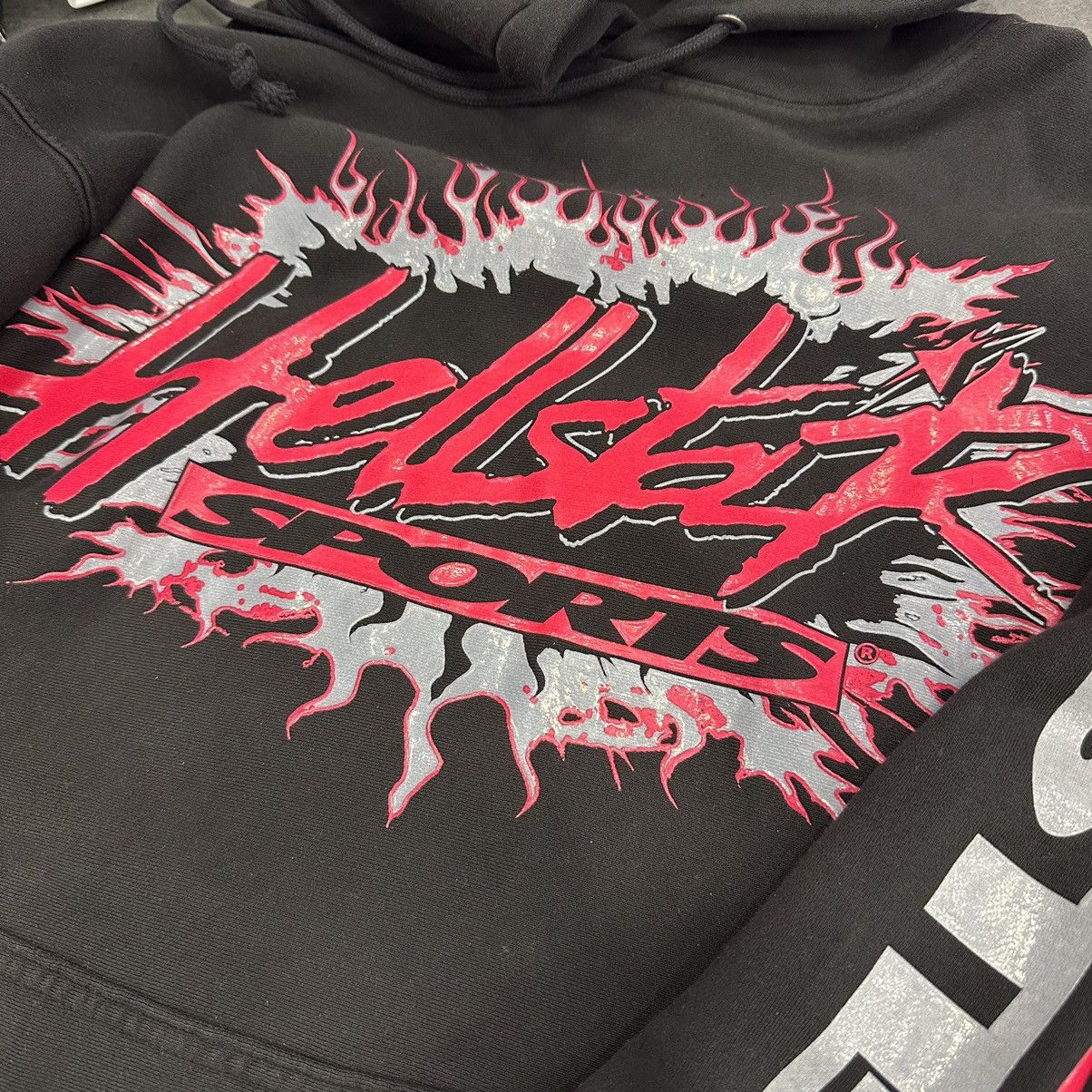 image of Hellstar Sports Future Flame Hoodie in Black, Men's (Size Large)