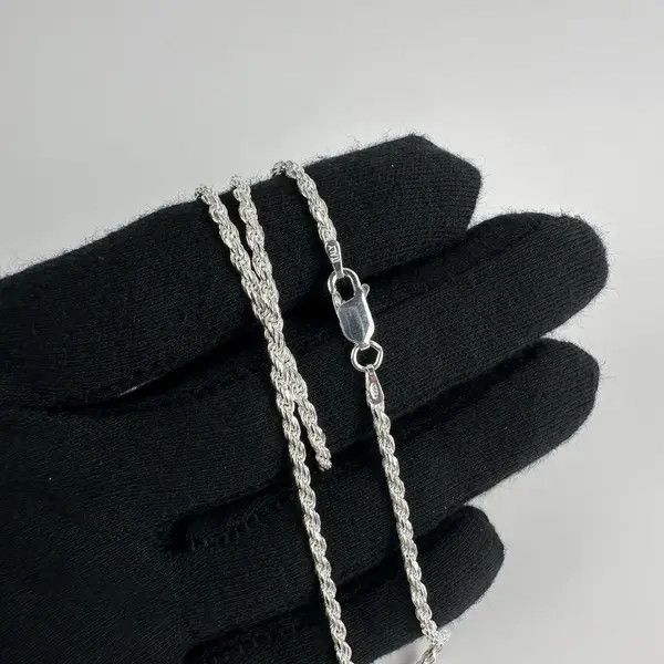Jewelry Silver Chain Solid .925 Silver Rope Chain 2.5mm 18 Inches Size ONE SIZE - 3 Thumbnail