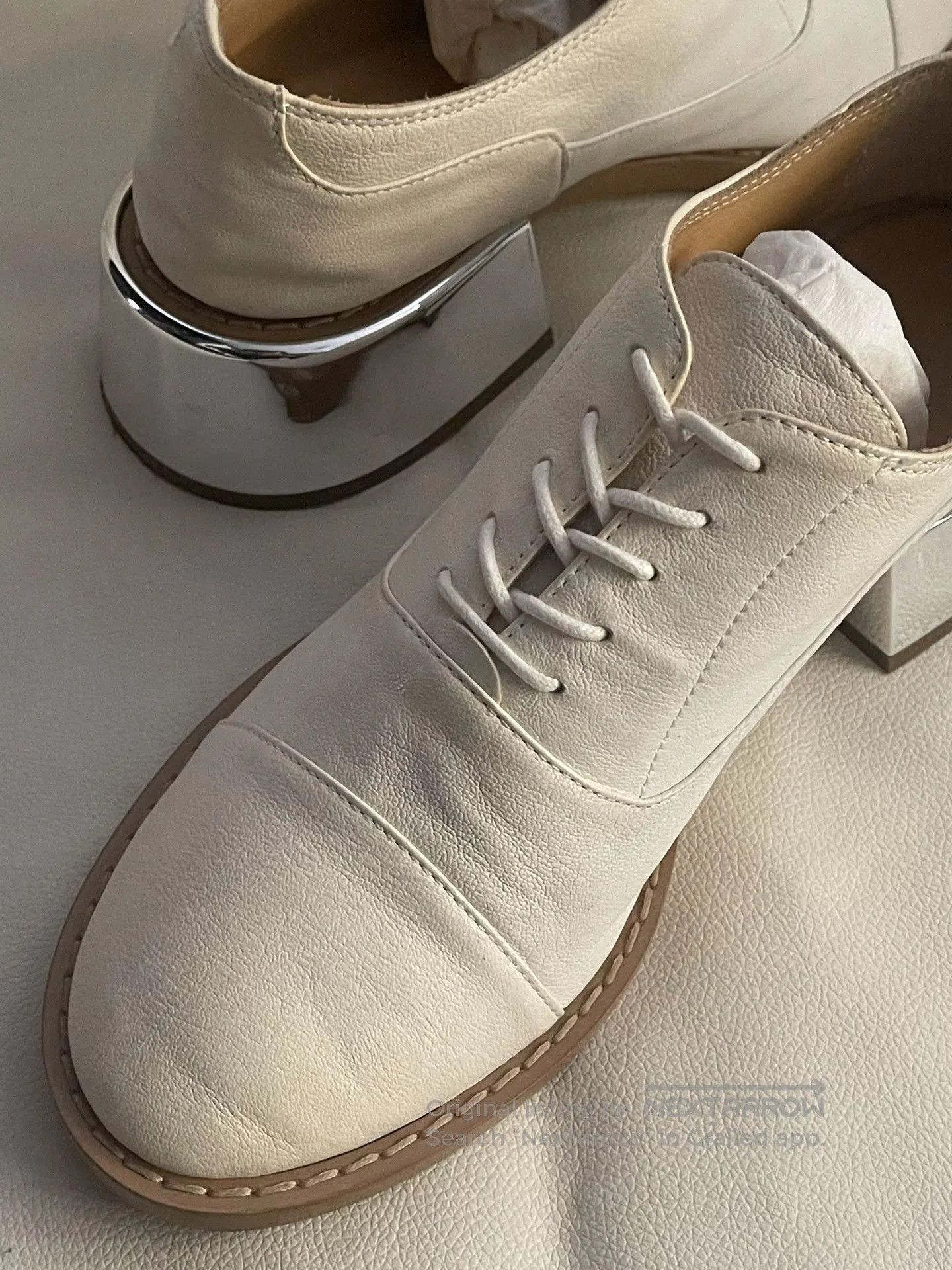 MM6 MM6 Maison Margiela Milky White Lamb Leather Shoes. Size US 8 / IT 38 - 2 Thumbnail