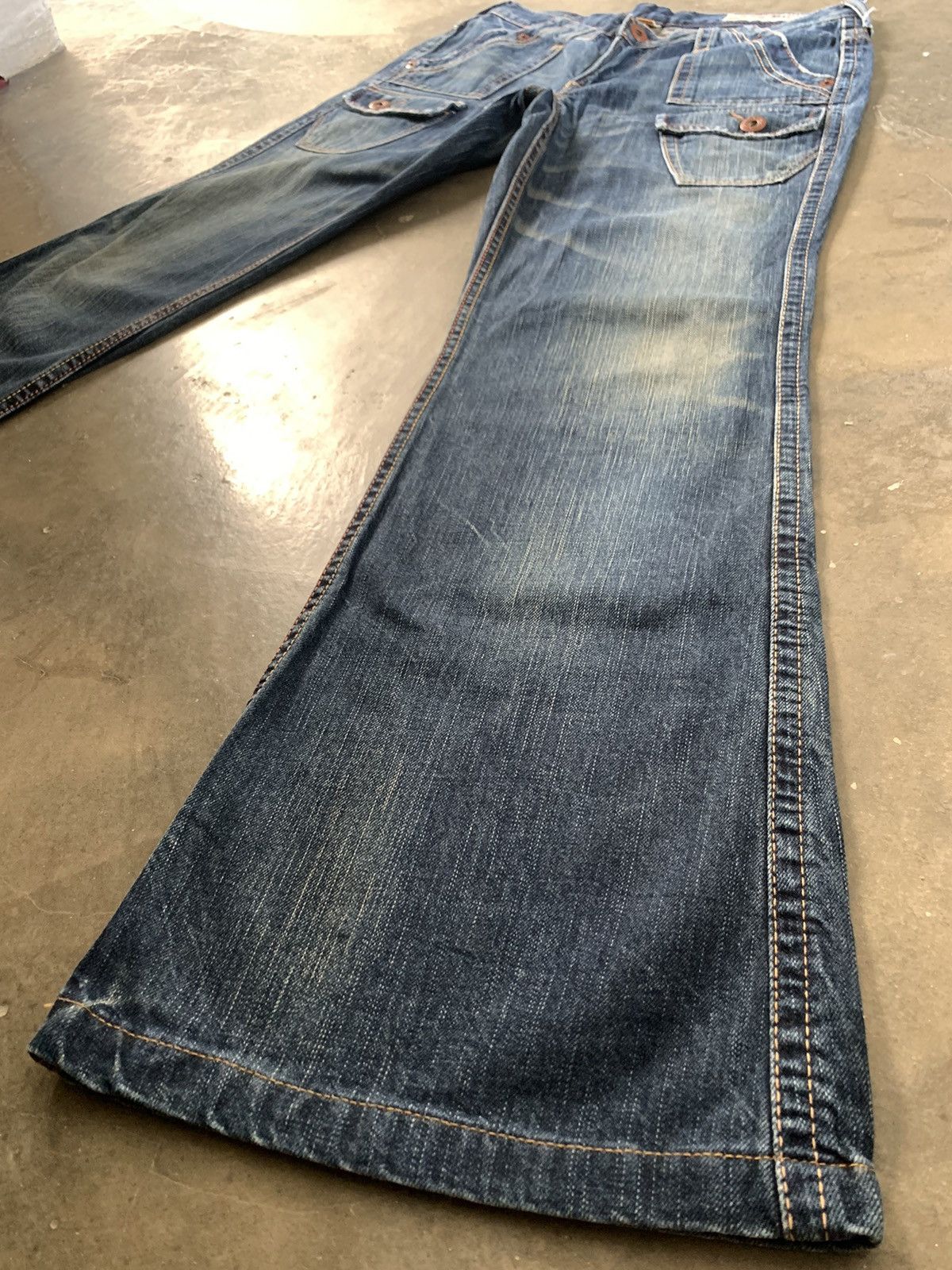 Tornado Mart Super Flare Jeans Mud Rusty Japan Brappers Bush Pant Jeans Size 31" - 3 Thumbnail