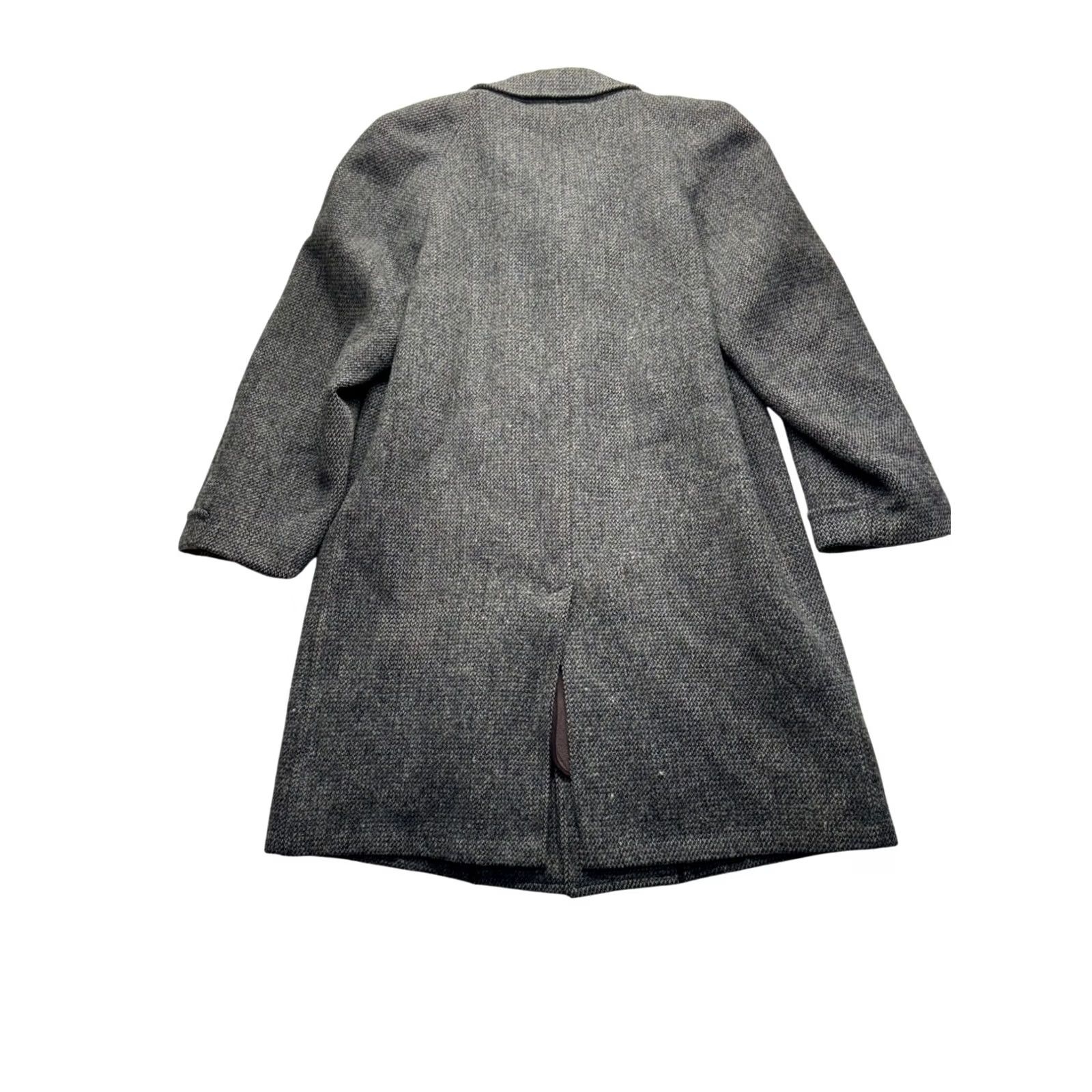 Harris Tweed VINTAGE Harris Tweed Handwoven Jacket Men's 40 Grey Wool Overcoat 100% Virgin Scottish Wool Harris Tweed Mens Jacket Size US XXS / EU 40 - 2 Thumbnail