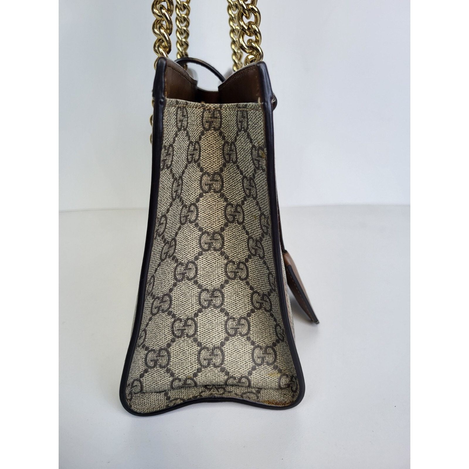 Gucci Gucci Padlock Shoulder Bag Small Brown Canvas Shoulder Bag Size ONE SIZE - 5 Thumbnail