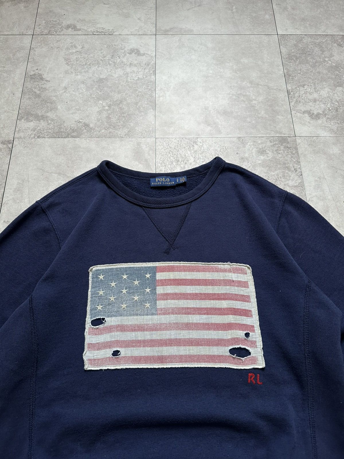 Polo Ralph Lauren Vintage Polo Ralph Lauren Distressed American USA Flag Logo Size S / US 4 / IT 40 - 4 Thumbnail