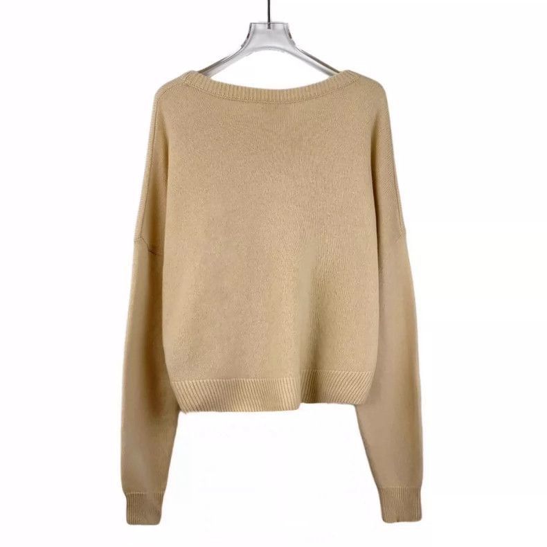 Celine Celine Brown Embroidered Cashmere Sweater Size XXS / US 00 / IT 34 - 2 Thumbnail