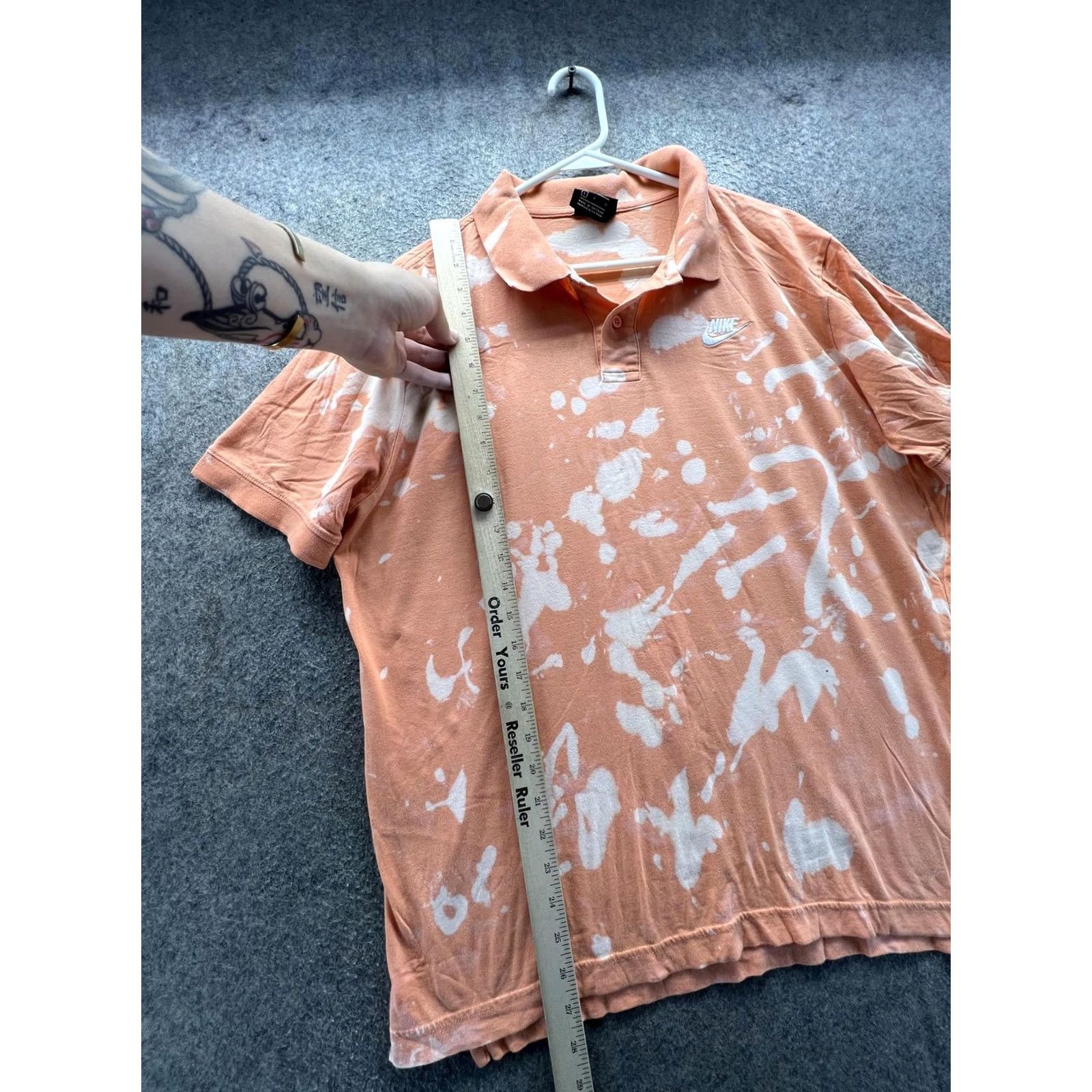 Nike Nike Polo Shirt Mens Large Orange Short Sleeve Collared Bleach Stain Spotted Size US L / EU 52-54 / 3 - 3 Thumbnail