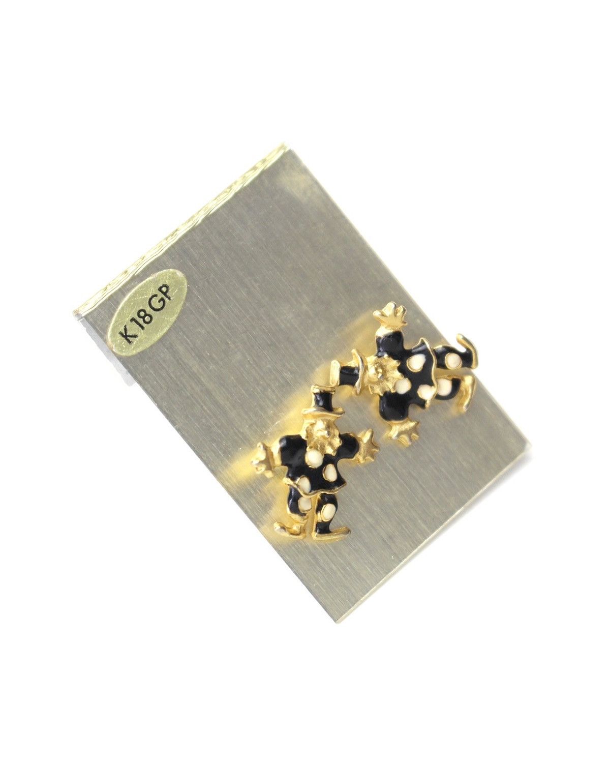 Vintage 2000S JAPANESE MADE K18GP GOLD PLATED CLOWN EARRINGS Size ONE SIZE - 2 Thumbnail