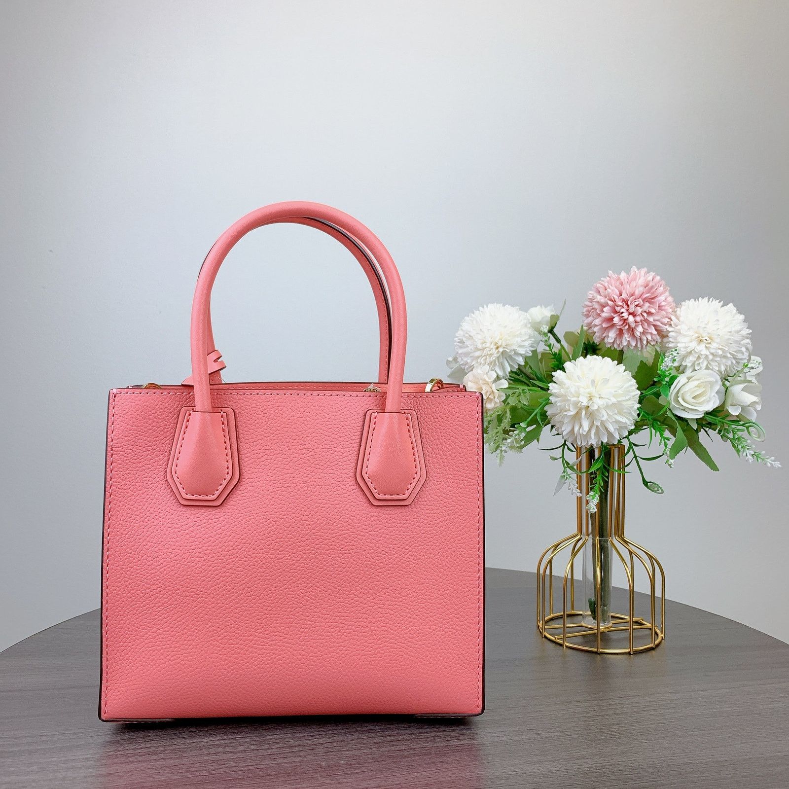 Michael Kors Michael Kors 35S1GM9M2L Mercer Pebbled Leather IN GRAPEFRUIT Size ONE SIZE - 5 Thumbnail