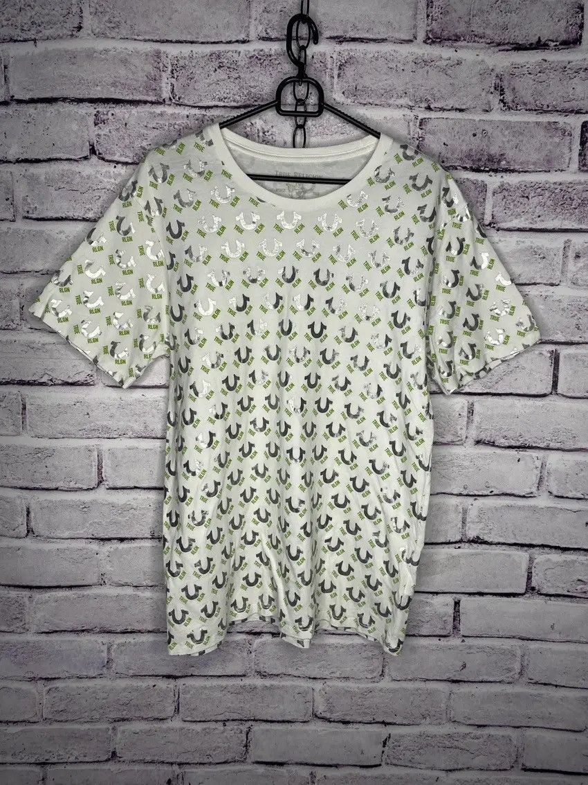 True Religion 🐛Men's T-shirt white monogram TRUE RELIGION made in USA 🐛 Size US M / EU 48-50 / 2 - 1 Thumbnail