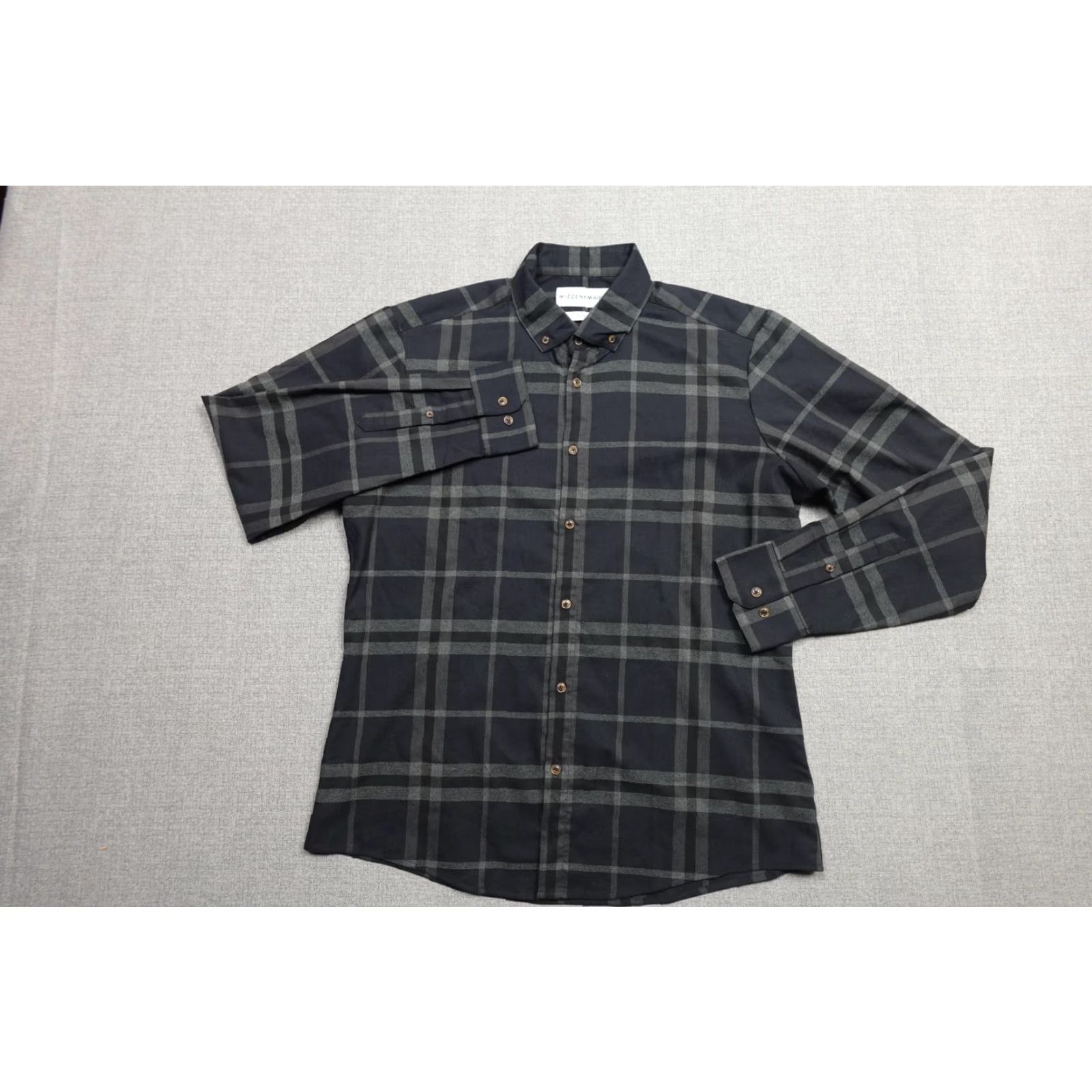 Mizzen+Main Mizzen+Main Button-Down Shirt Mens XL Gray Plaid Trim Fit Performance Stretch Shirt Size US XL / EU 56 / 4 - 3 Thumbnail