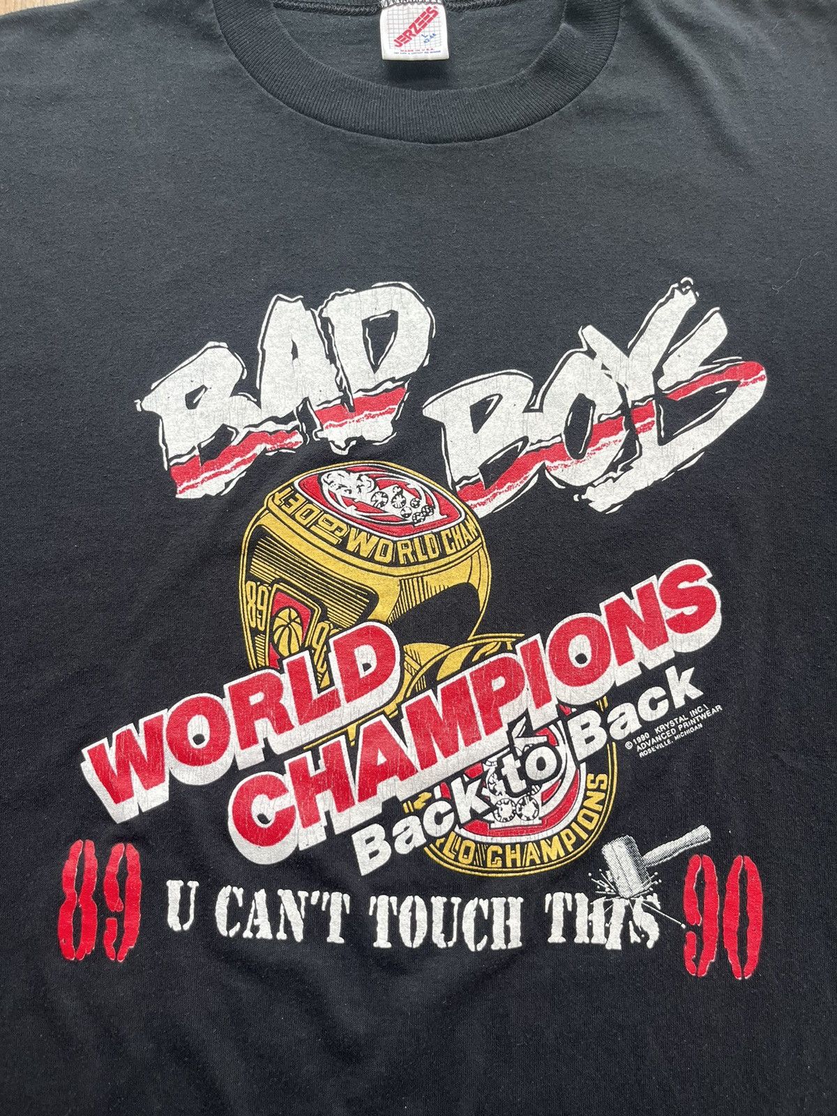 NBA × Vintage Vintage BAD BOYS Back to Back Champions Rings 1990’s Tshirt Size US L / EU 52-54 / 3 - 7 Thumbnail