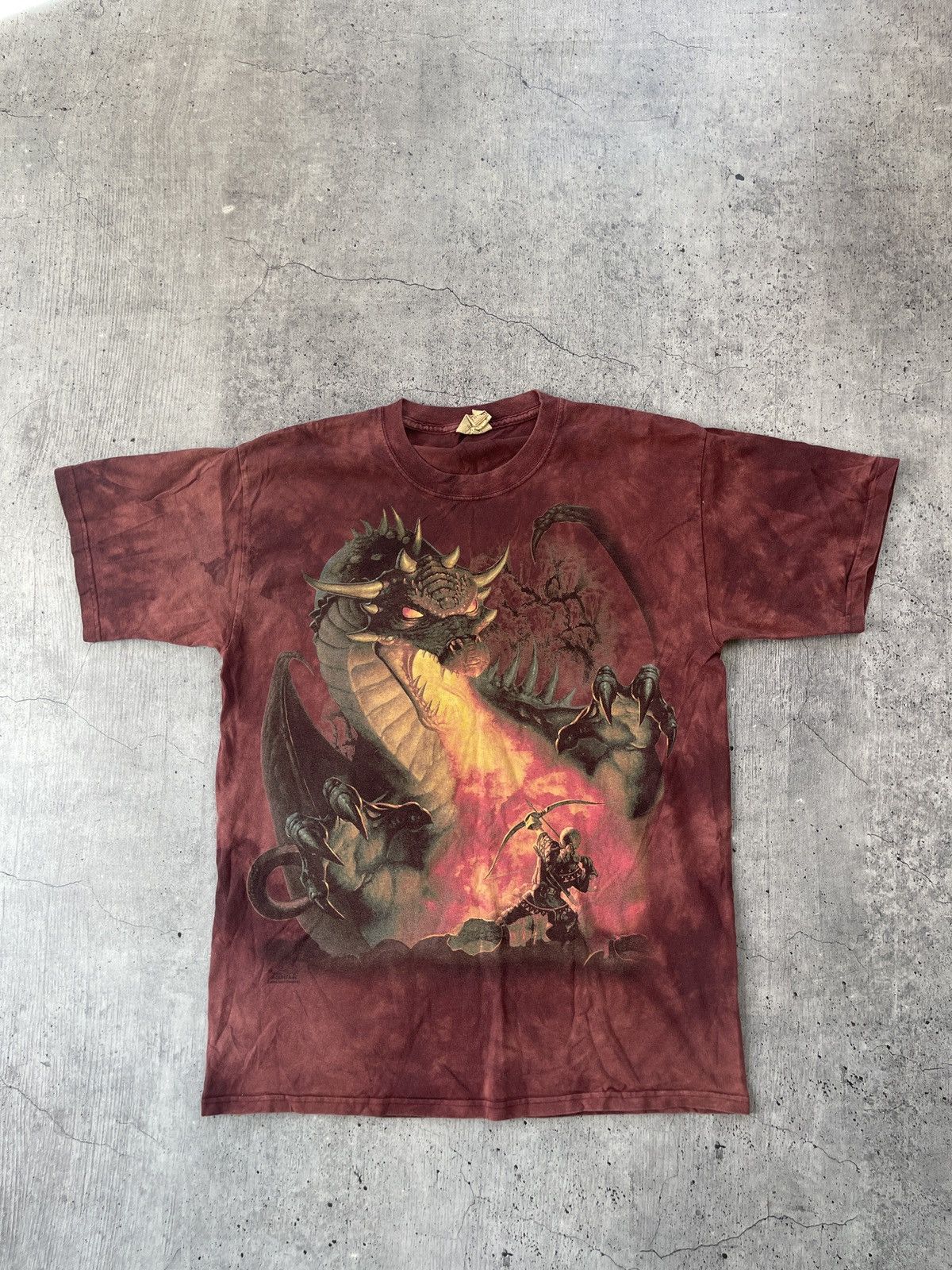 VINTAGE Y2K THE MOUNTAIN RARE DRAGON AOP T SHIRT