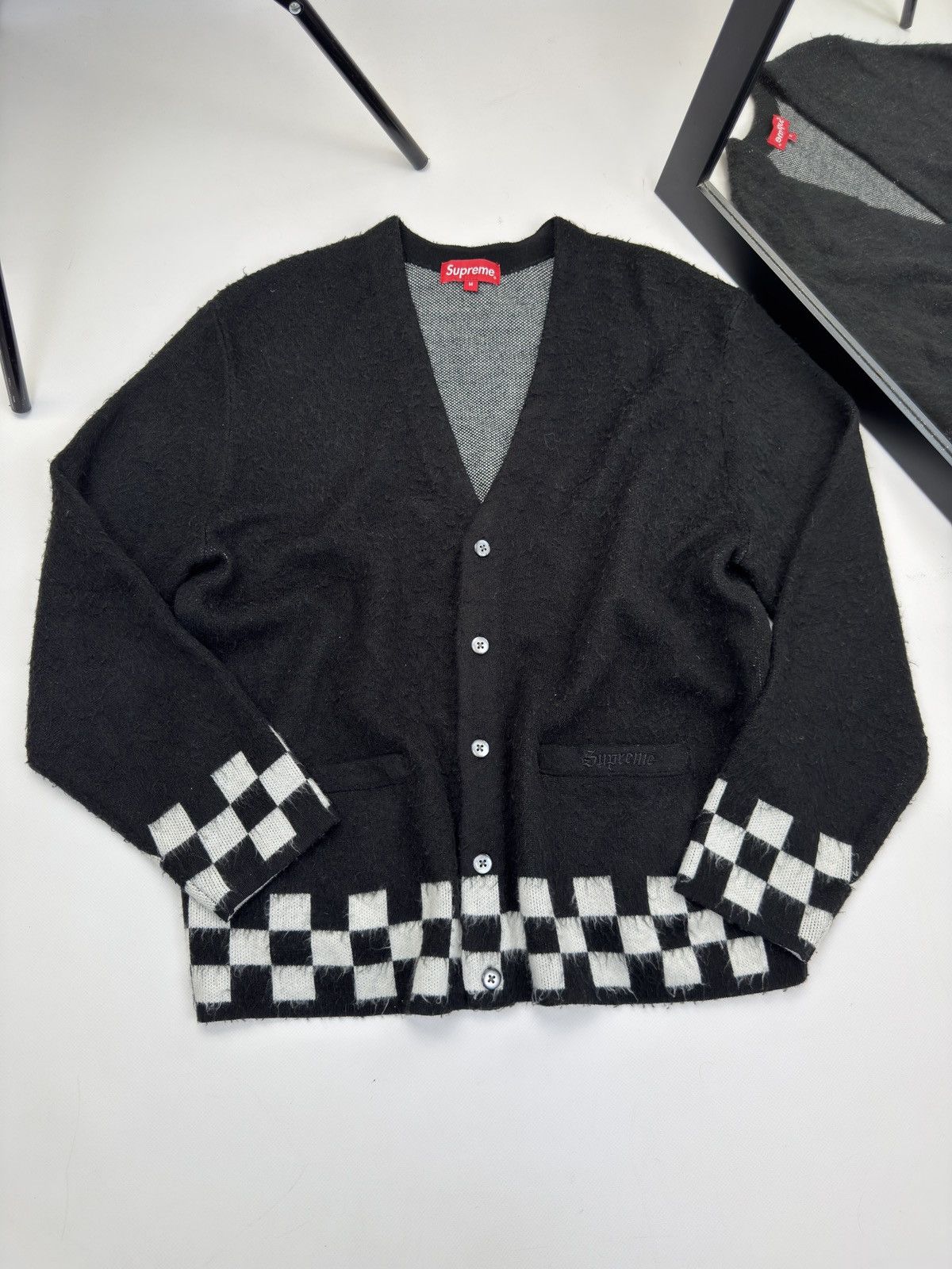 Supreme Supreme Brushed Checkered Mohair Cardigan Size US M / EU 48-50 / 2 - 2 Thumbnail