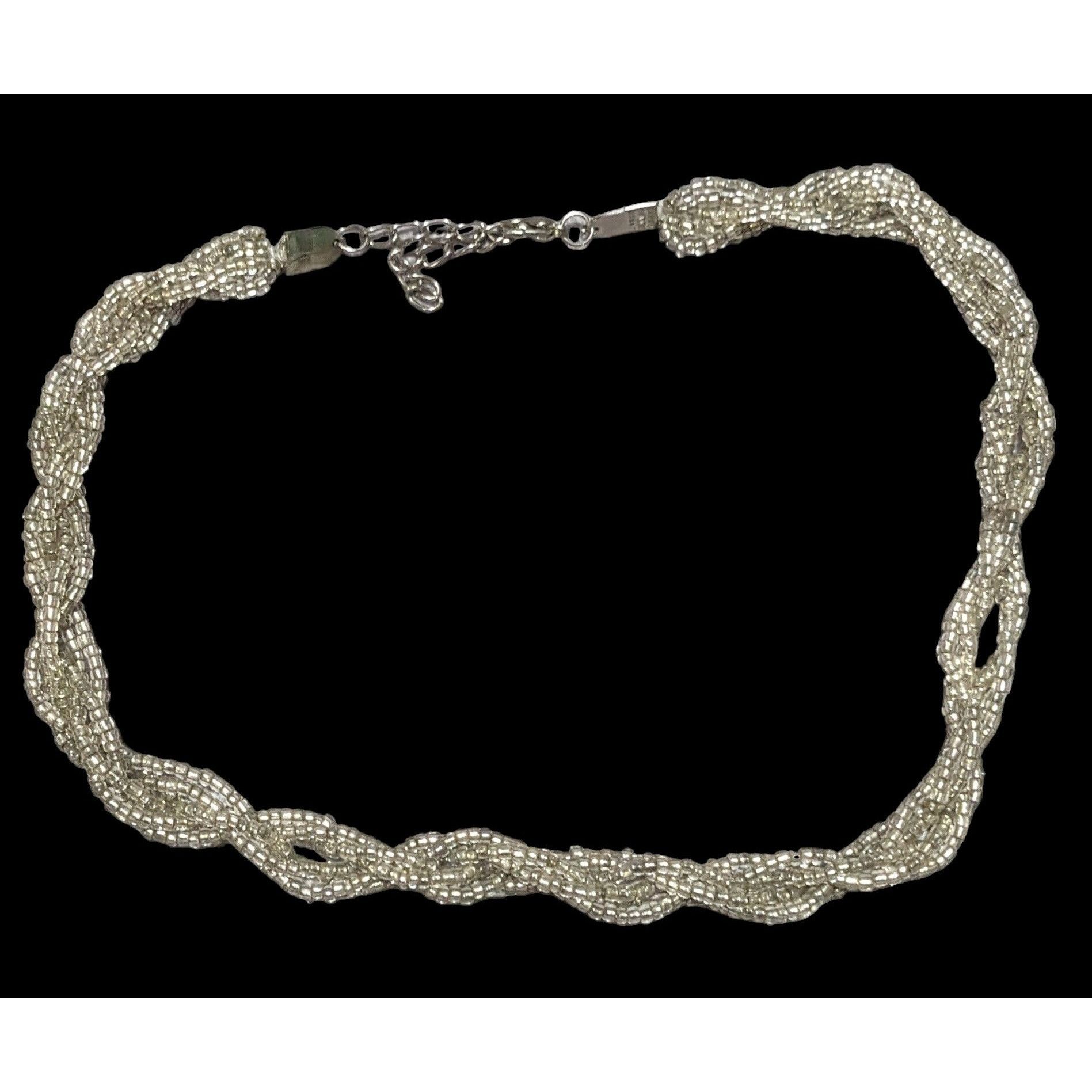 Other Twisted Silver Glass Seed Bead Necklace Size ONE SIZE - 1 Thumbnail
