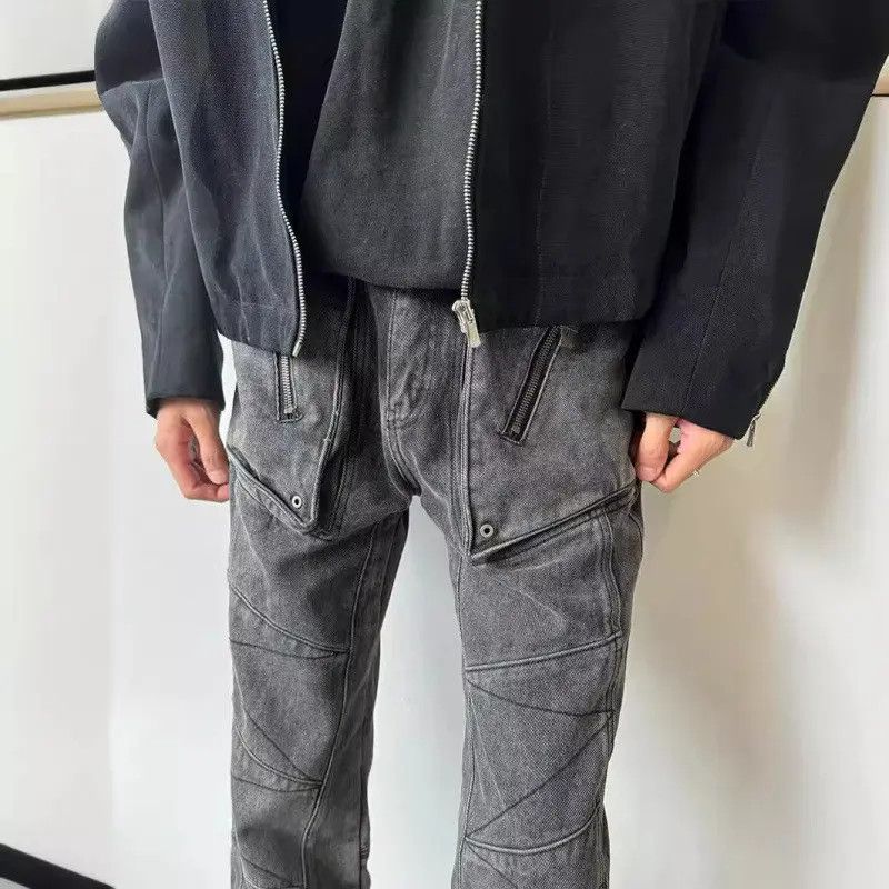 Japanese Brand Straight leg wide leg patchwork fringed jeans Size US 30 / EU 46 - 4 Thumbnail